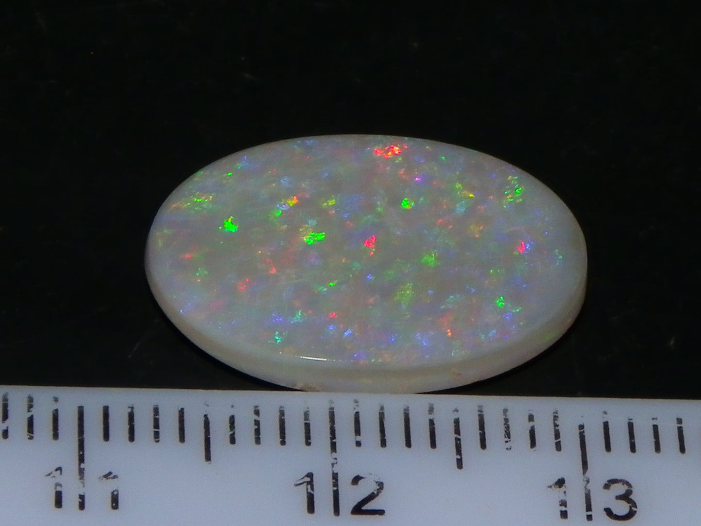 NIce Cut/Polished Mintabie Seam Opal Cab 4.8cts Multicolour Fires 18x12mm
