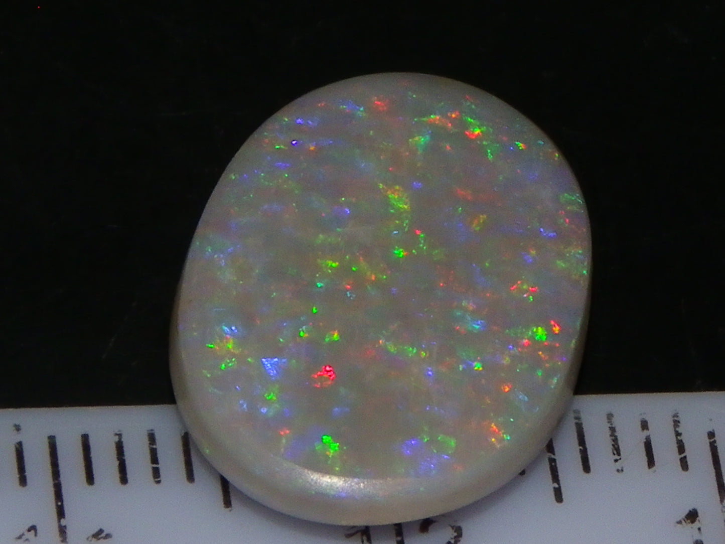 NIce Cut/Polished Mintabie Seam Opal Cab 4.8cts Multicolour Fires 18x12mm