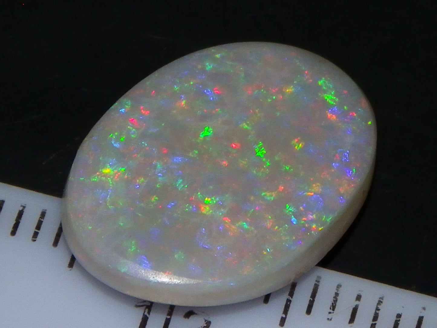 NIce Cut/Polished Mintabie Seam Opal Cab 4.8cts Multicolour Fires 18x12mm
