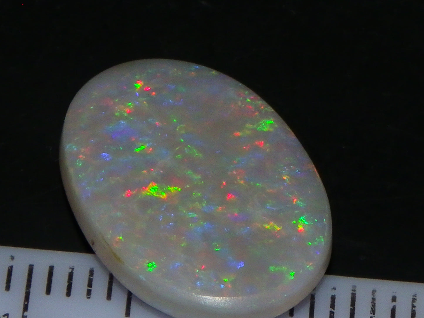 NIce Cut/Polished Mintabie Seam Opal Cab 4.8cts Multicolour Fires 18x12mm
