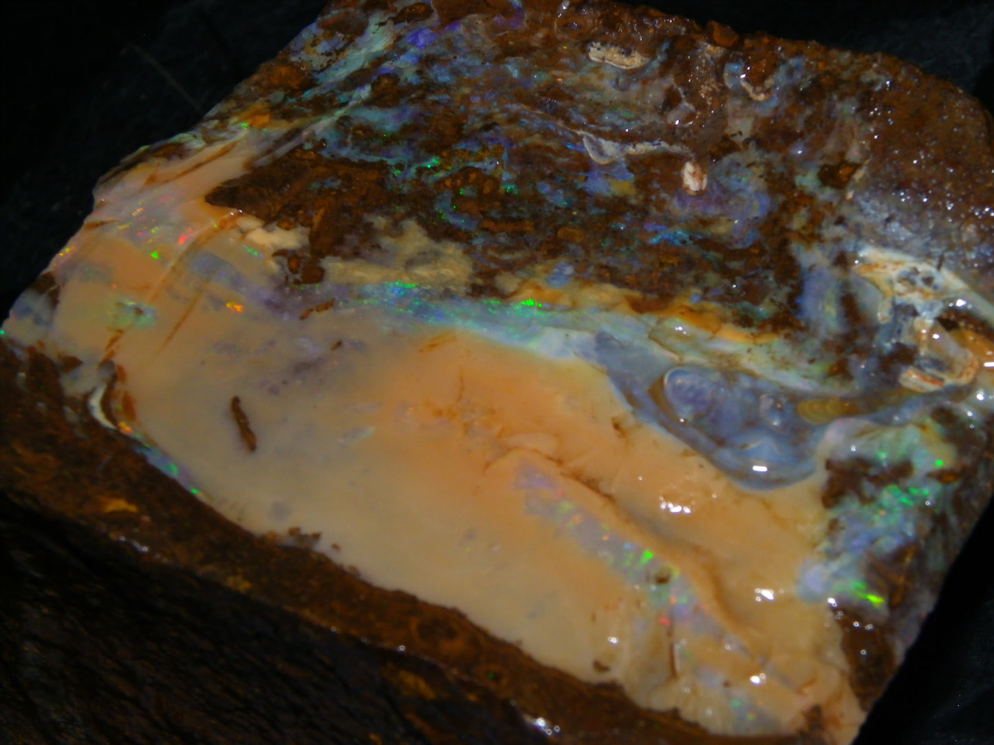 2 Large Split Queensland Boulder Opals 3086cts 5 Faces with Fires 2 matching Split