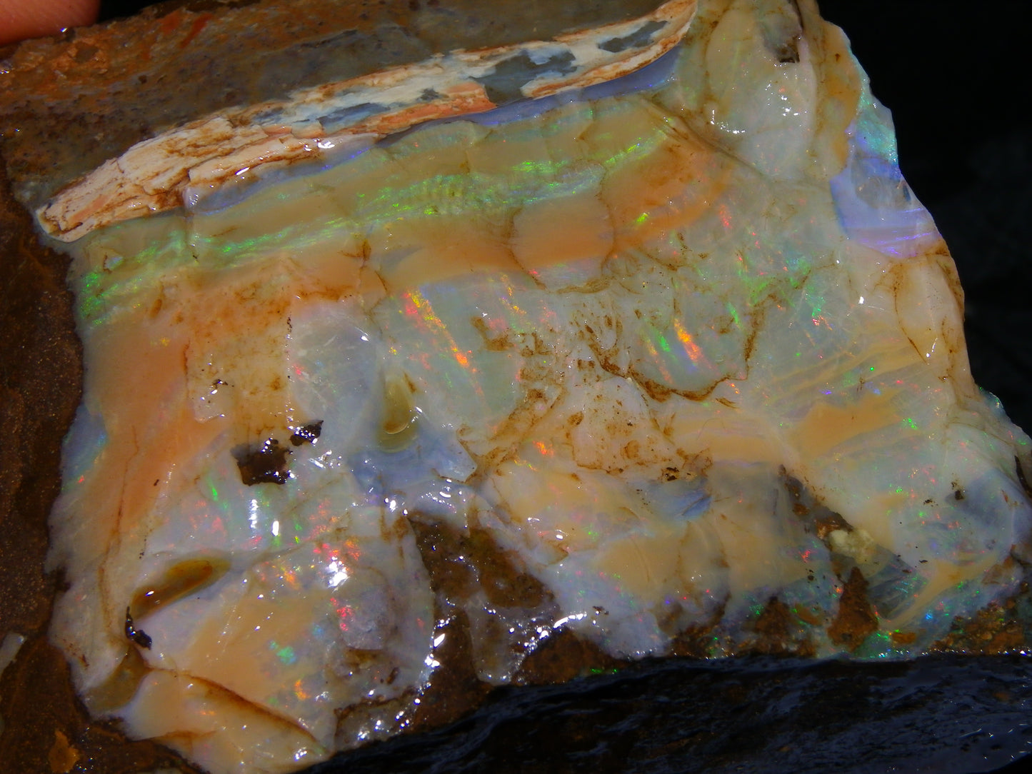 2 Large Split Queensland Boulder Opals 3086cts 5 Faces with Fires 2 matching Split