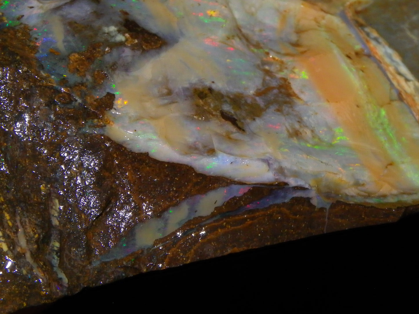 2 Large Split Queensland Boulder Opals 3086cts 5 Faces with Fires 2 matching Split