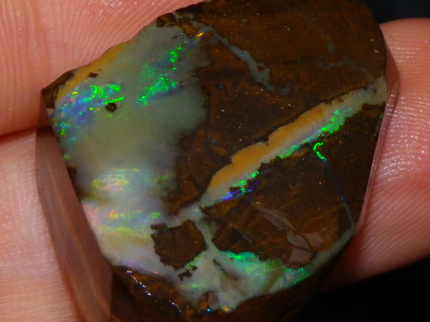 5 Nice Rubbed Boulder Opals 196cts Queensland Australia Patterns/Fires