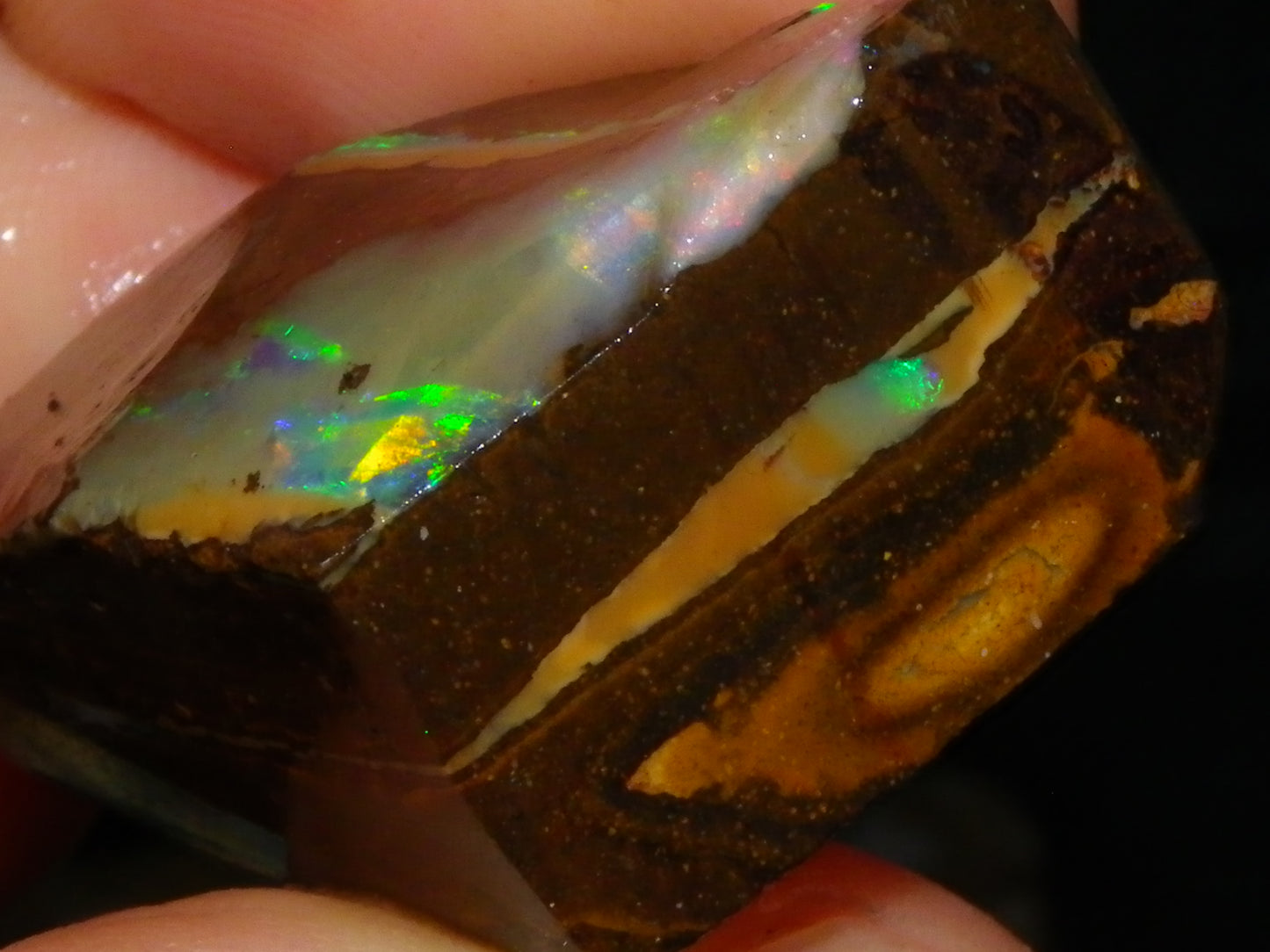 5 Nice Rubbed Boulder Opals 196cts Queensland Australia Patterns/Fires