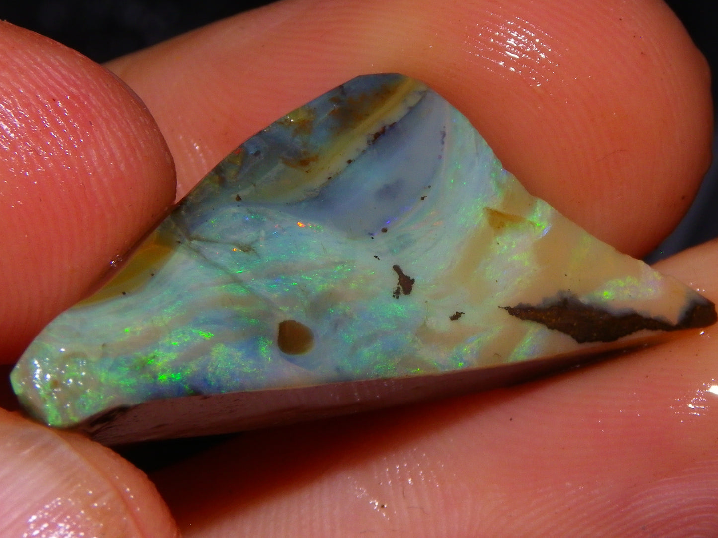 5 Nice Rubbed Boulder Opals 196cts Queensland Australia Patterns/Fires