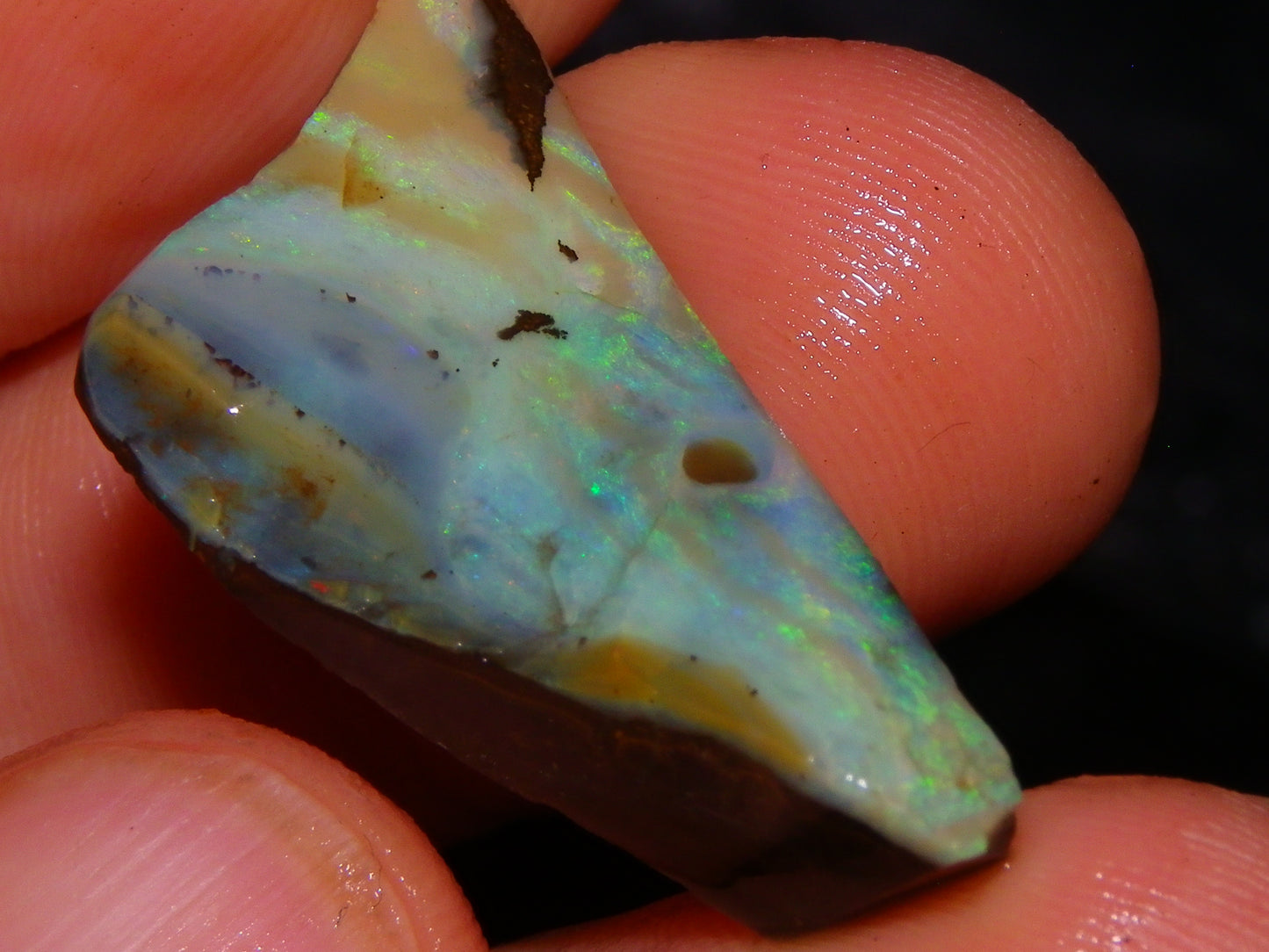 5 Nice Rubbed Boulder Opals 196cts Queensland Australia Patterns/Fires