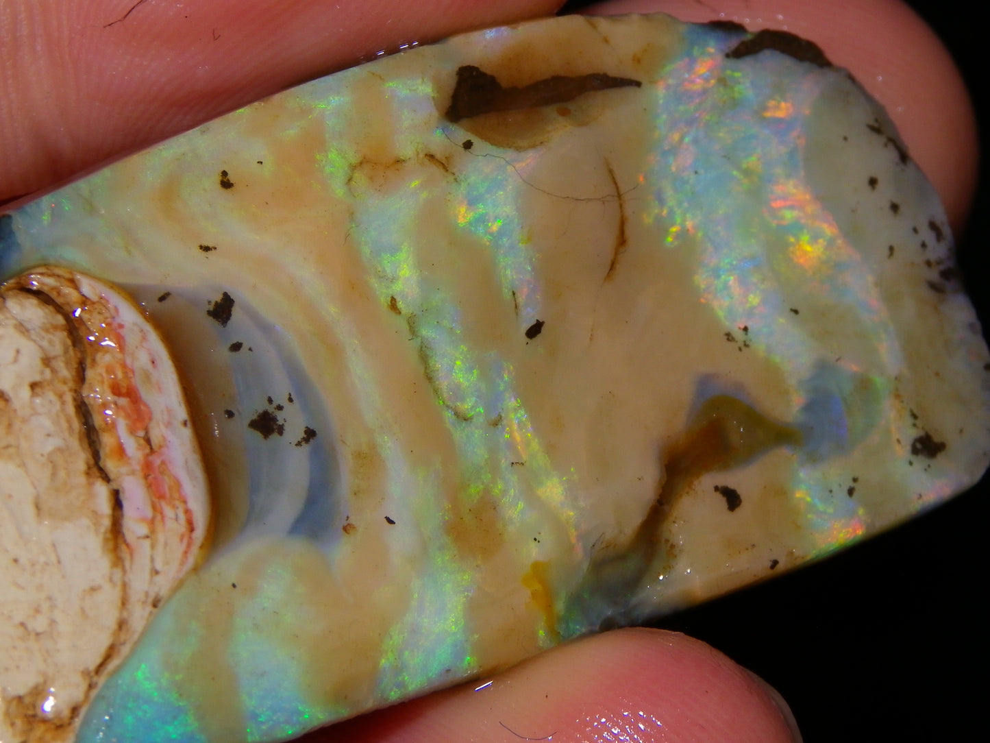 4 Nice Rough/Rubbed Boulder Opals 416cts Queensland Australia Multicolours/Patterns