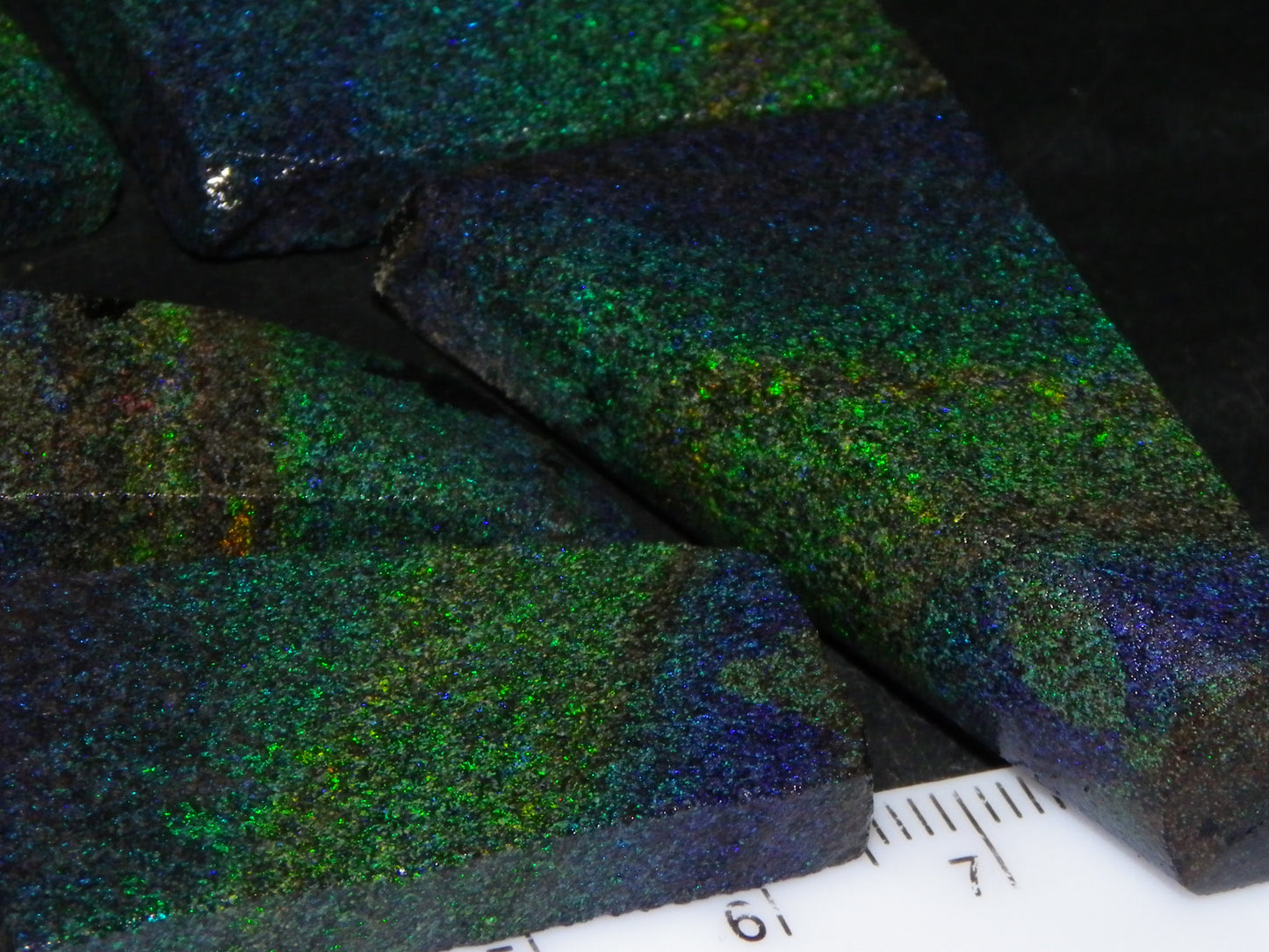 Nice Rough/Sliced/Treated Andamooka Matrix Opal Parcel 383cts Blue/Green Mist/Pinfires matching material