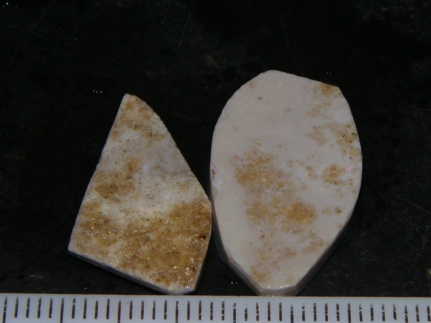 2 Super Bright Mintabie Seam Opal Rubs/Rough 11.12cts Australia Red/Orange/Green Fires
