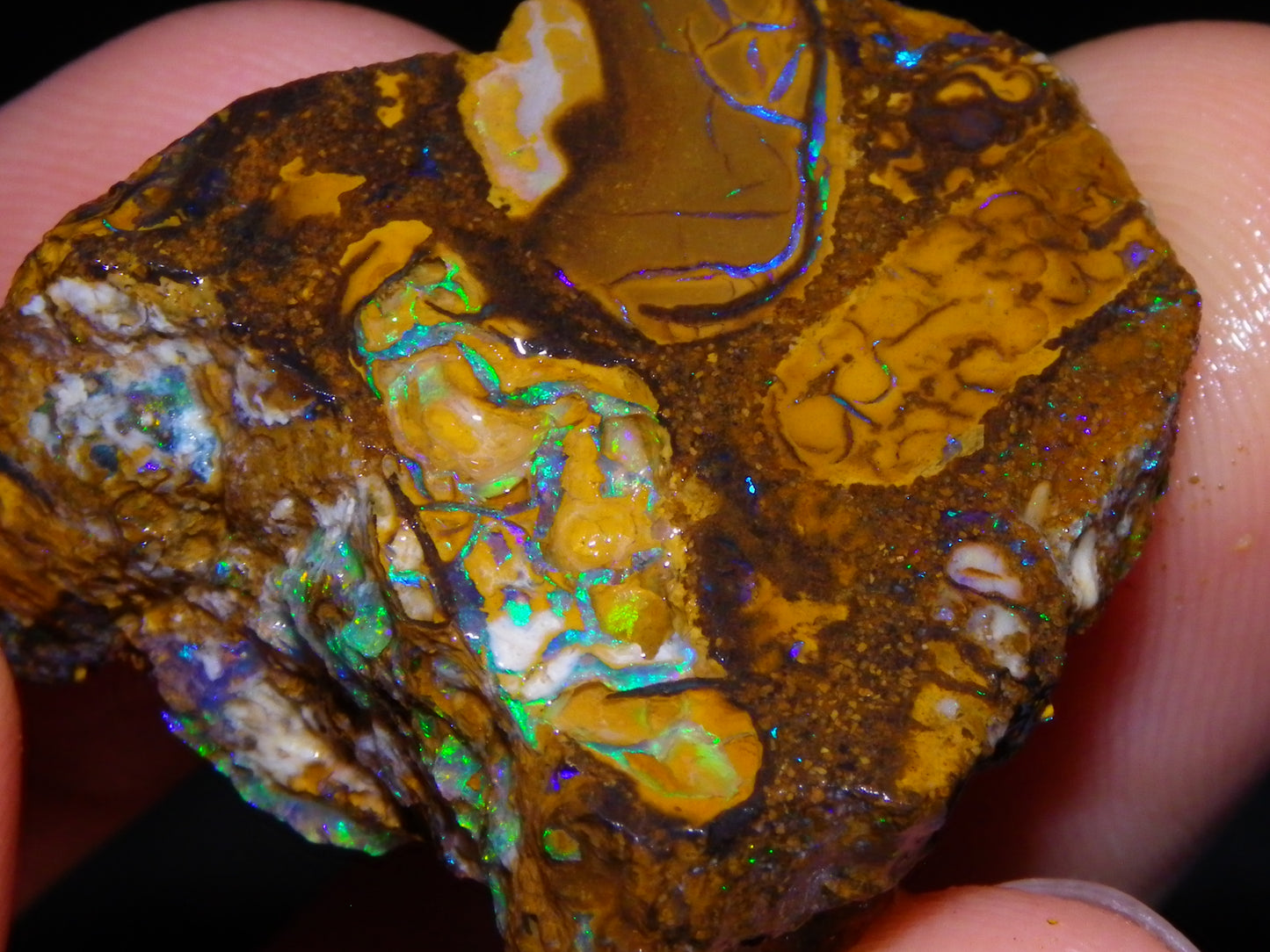 4 Nice Rough/sliced Koroit Opals 429cts Queensland Australia Blue/Green Fires/Patterns