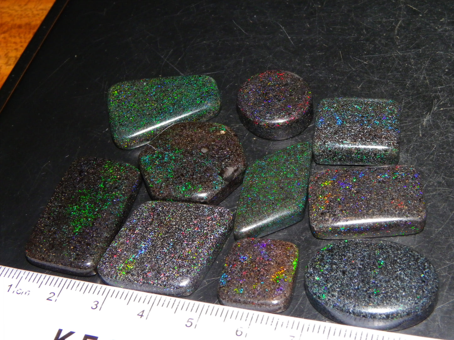 10 Cut/Polished Andamooka Matrix Opal Parcel 171cts Green/BLue/Red Fires Pendants