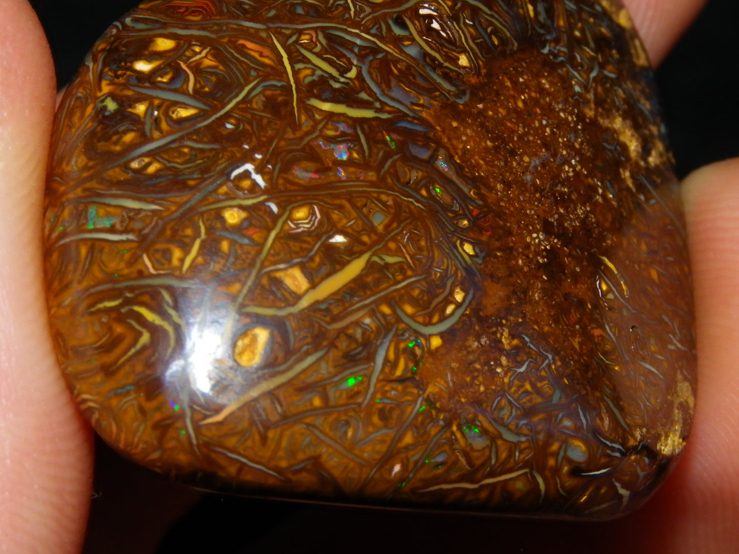 3 Nice Cut/Polished Koroit Opals 263cts Patterns/Some Fires Queensland Australia