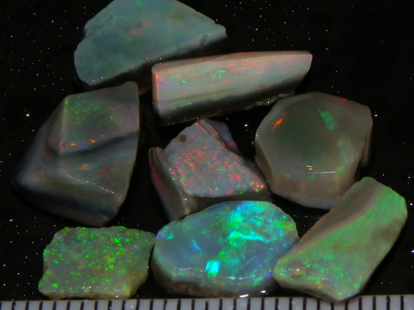 Nice Lightning Ridge/Mintabie Opal Rubs Parcel 37cts Multicolours Australia