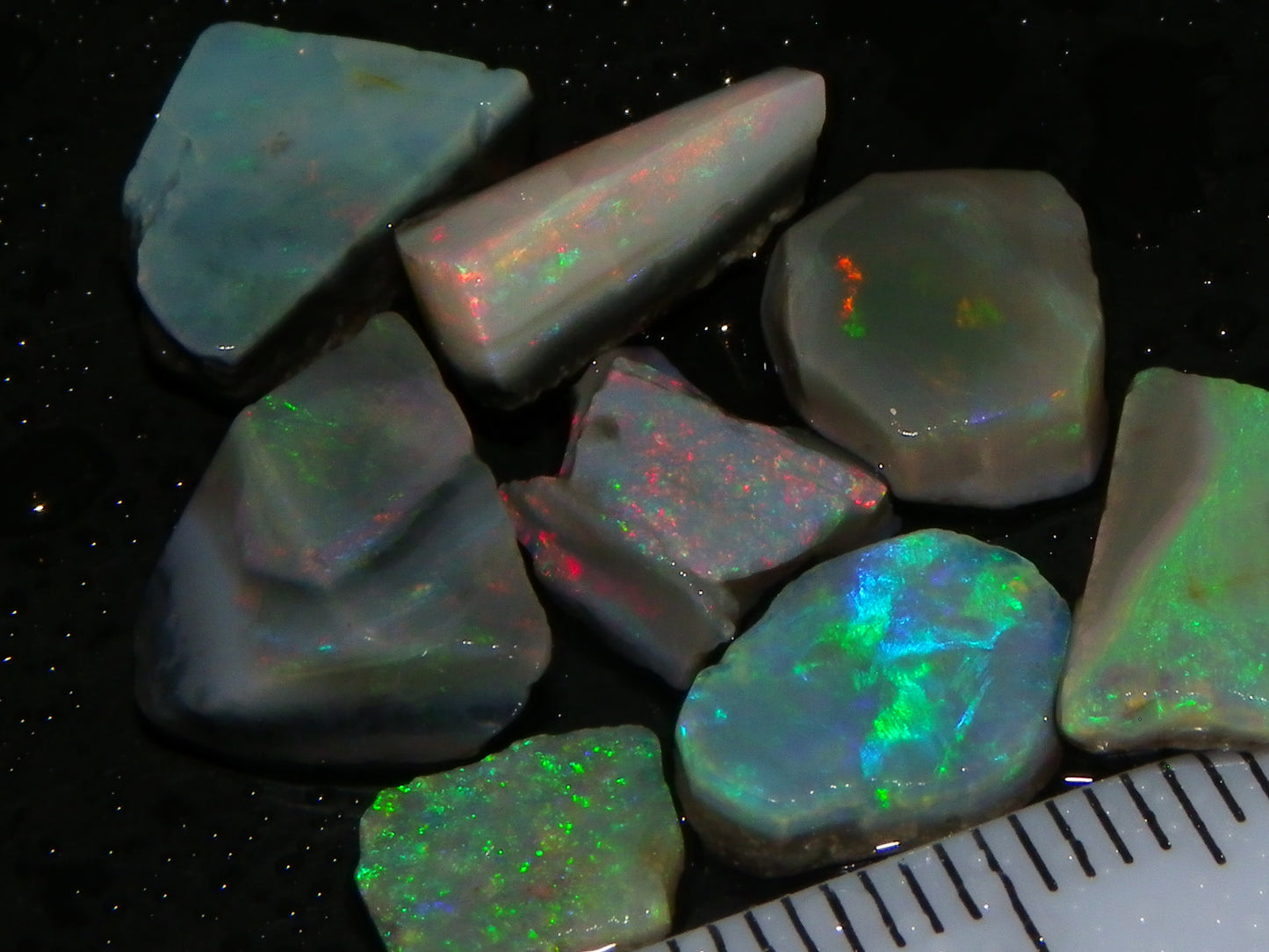 Nice Lightning Ridge/Mintabie Opal Rubs Parcel 37cts Multicolours Australia