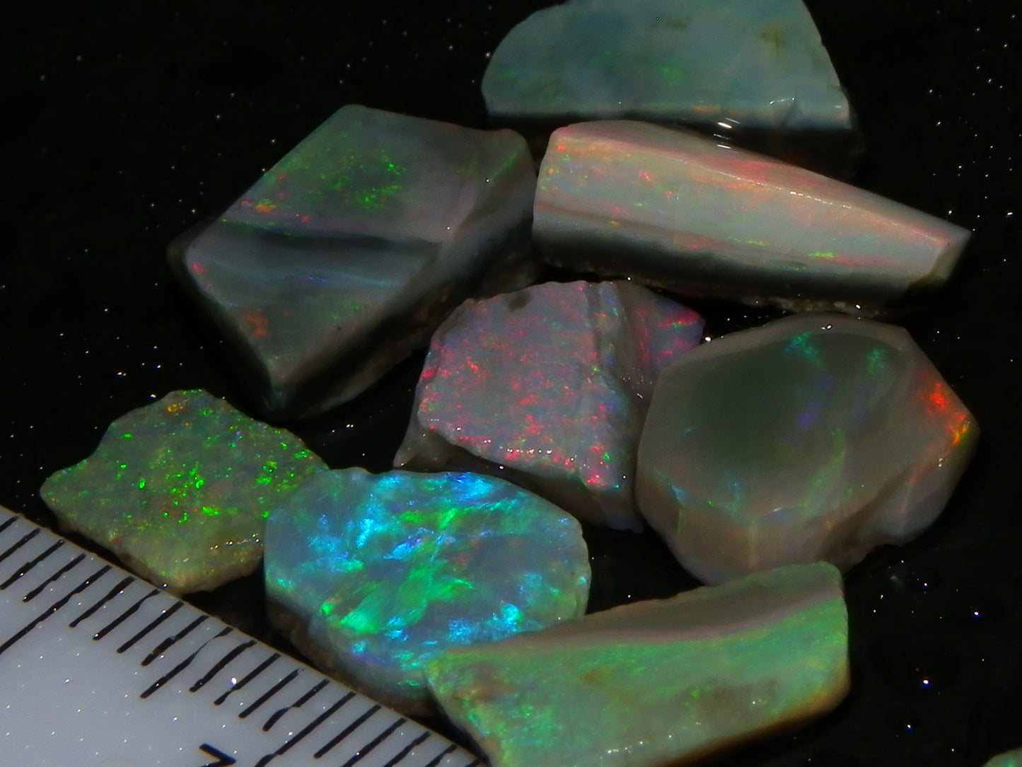 Nice Lightning Ridge/Mintabie Opal Rubs Parcel 37cts Multicolours Australia