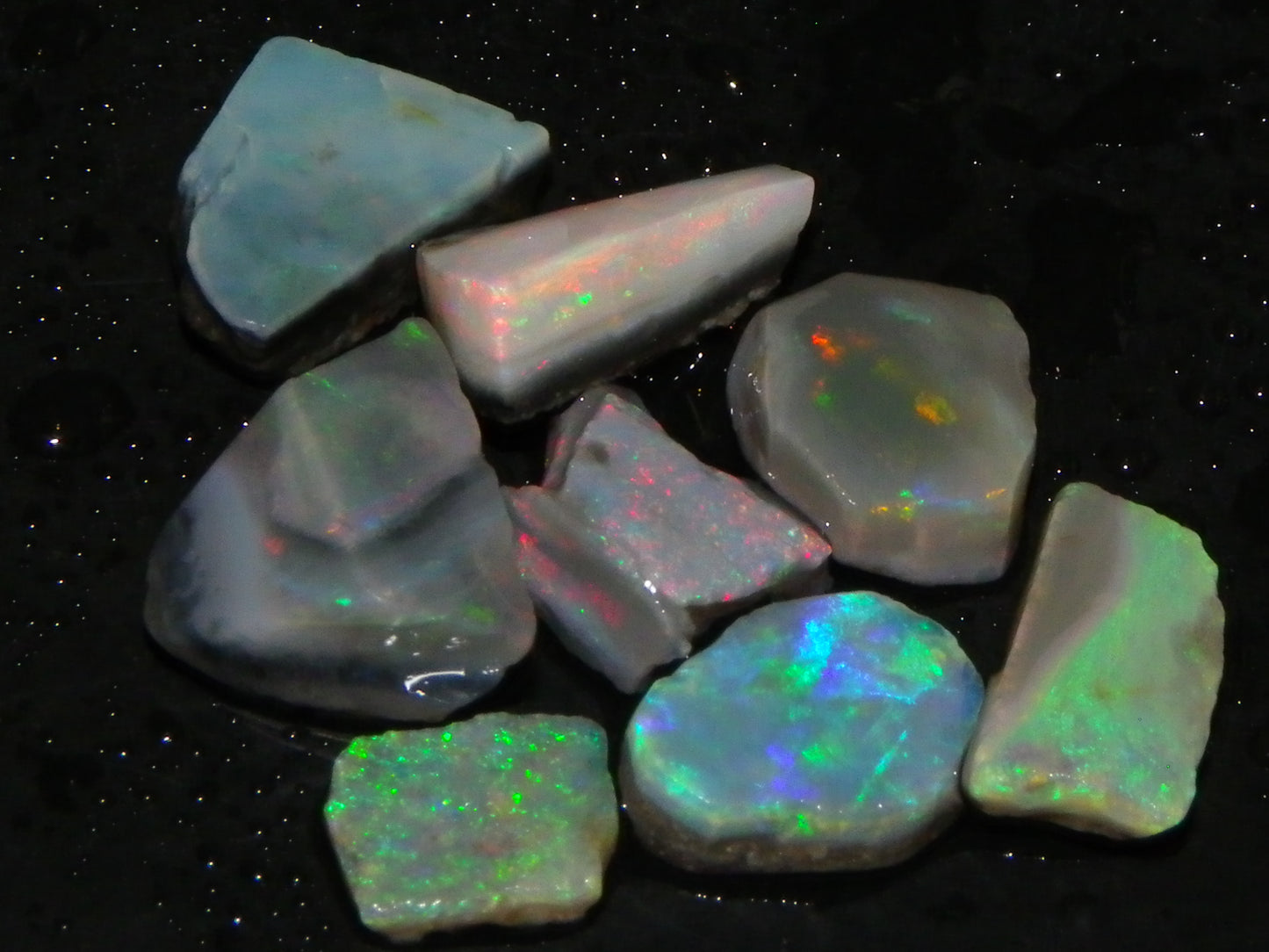 Nice Lightning Ridge/Mintabie Opal Rubs Parcel 37cts Multicolours Australia
