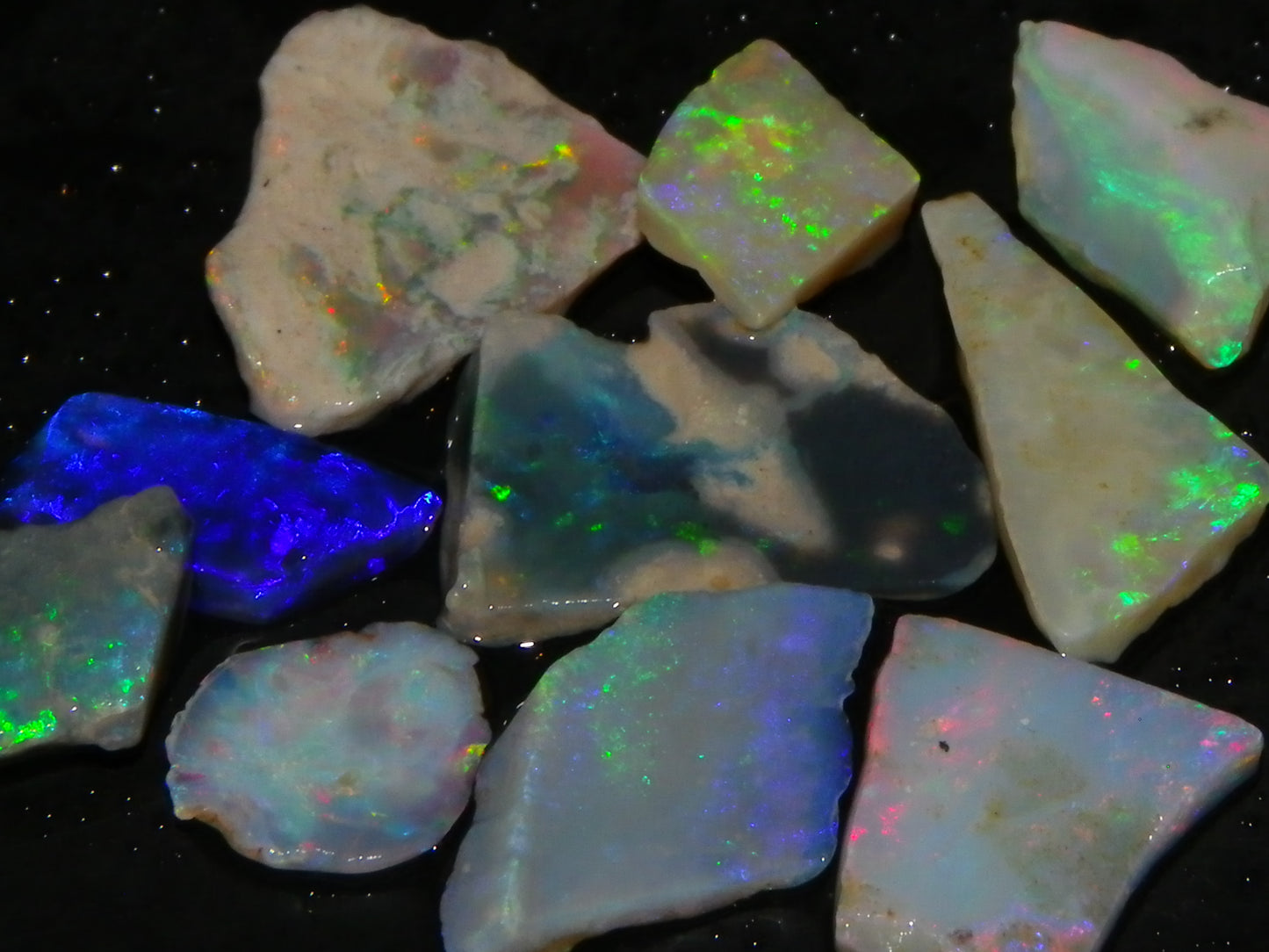 Nice Lightning Ridge/Mintabie Opal Rubs Parcel 37cts Multicolours Australia