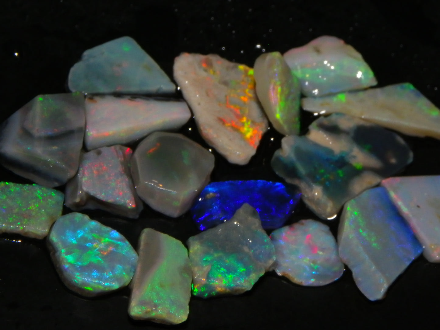Nice Lightning Ridge/Mintabie Opal Rubs Parcel 37cts Multicolours Australia
