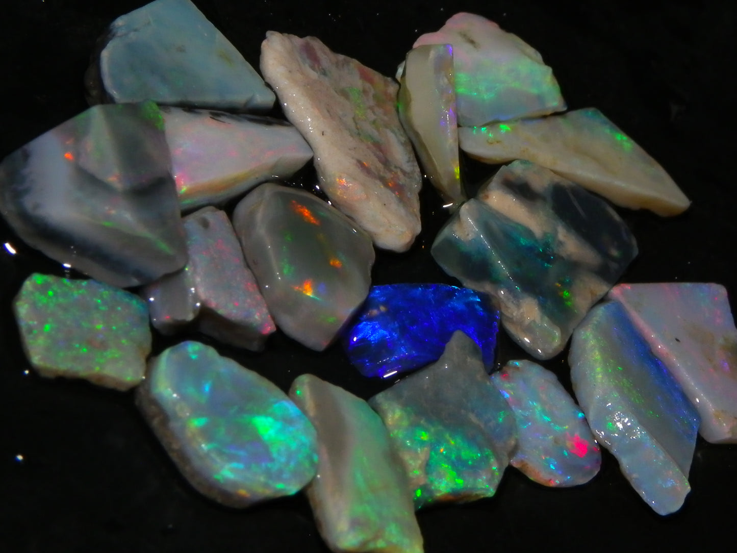 Nice Lightning Ridge/Mintabie Opal Rubs Parcel 37cts Multicolours Australia