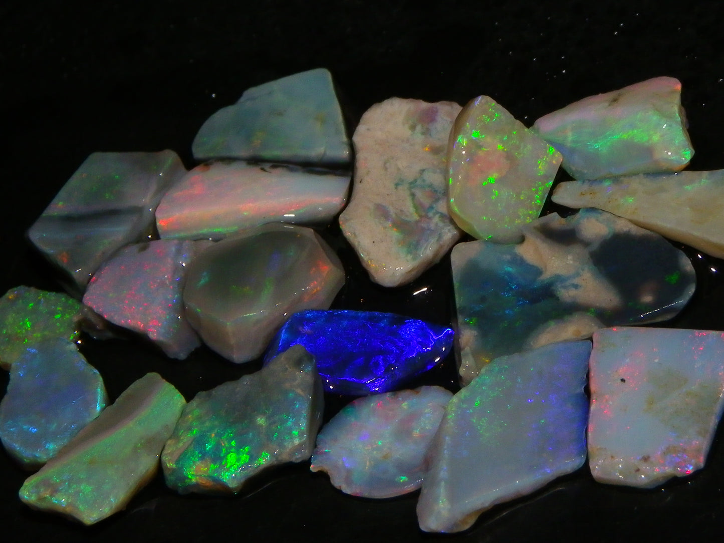 Nice Lightning Ridge/Mintabie Opal Rubs Parcel 37cts Multicolours Australia