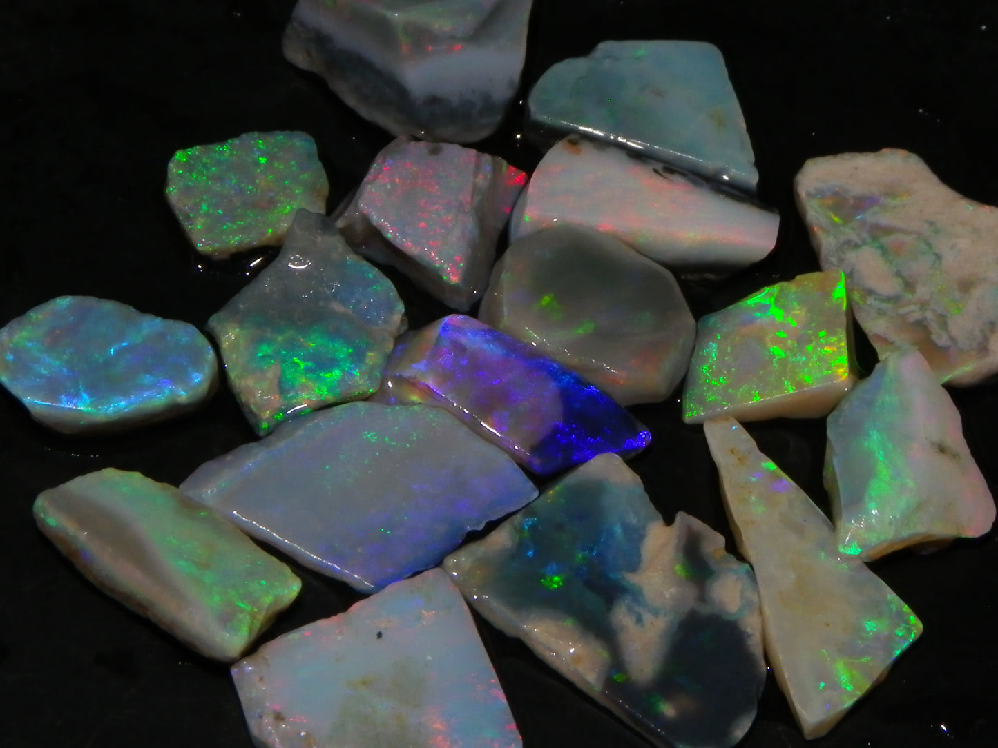 Nice Lightning Ridge/Mintabie Opal Rubs Parcel 37cts Multicolours Australia