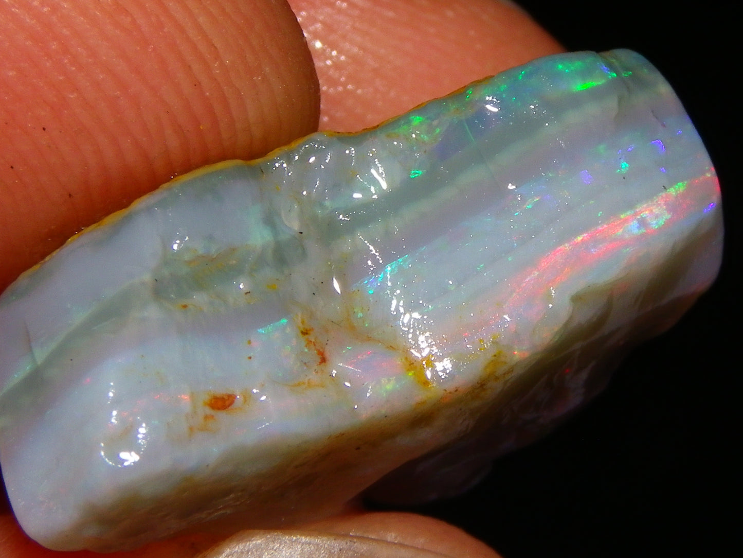 Gem Rough Mintabie Seam Opal Parcel 32.4cts Red/Multicolour Grey Base Australia