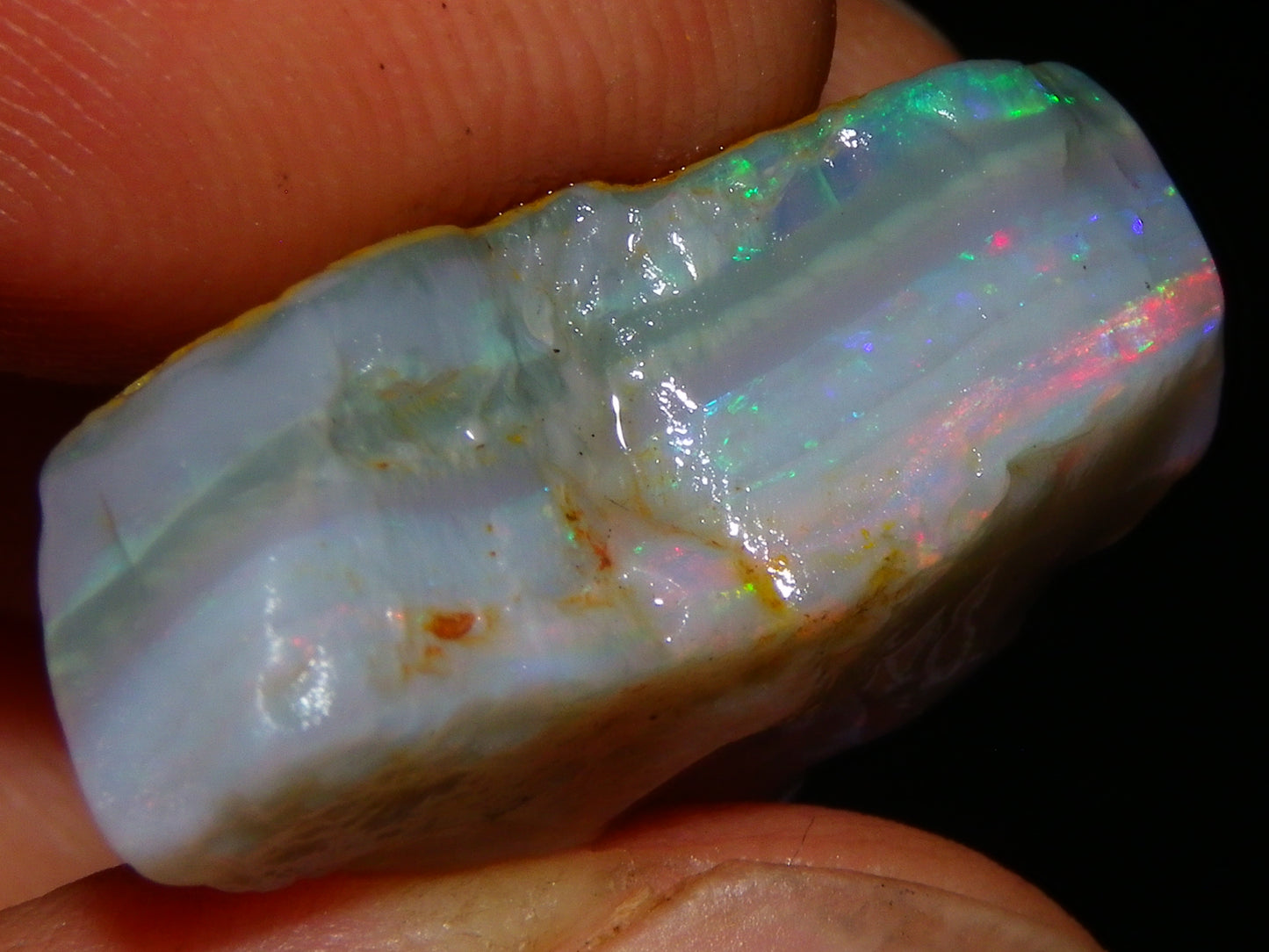 Gem Rough Mintabie Seam Opal Parcel 32.4cts Red/Multicolour Grey Base Australia