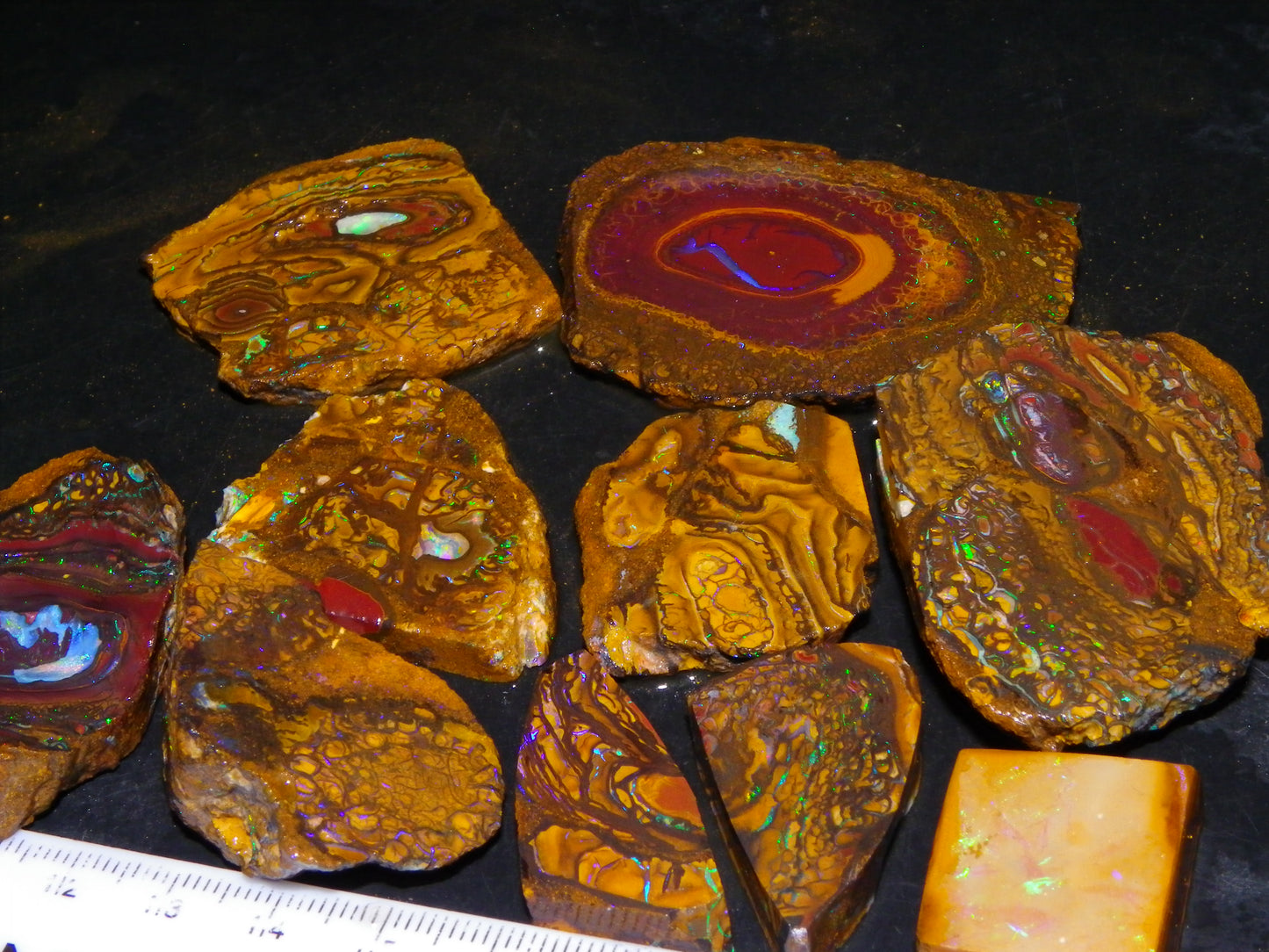 Nice Rough/Sliced Koroit Opal Parcel 906cts Queensland Australia Nuts/Pattern/Fires