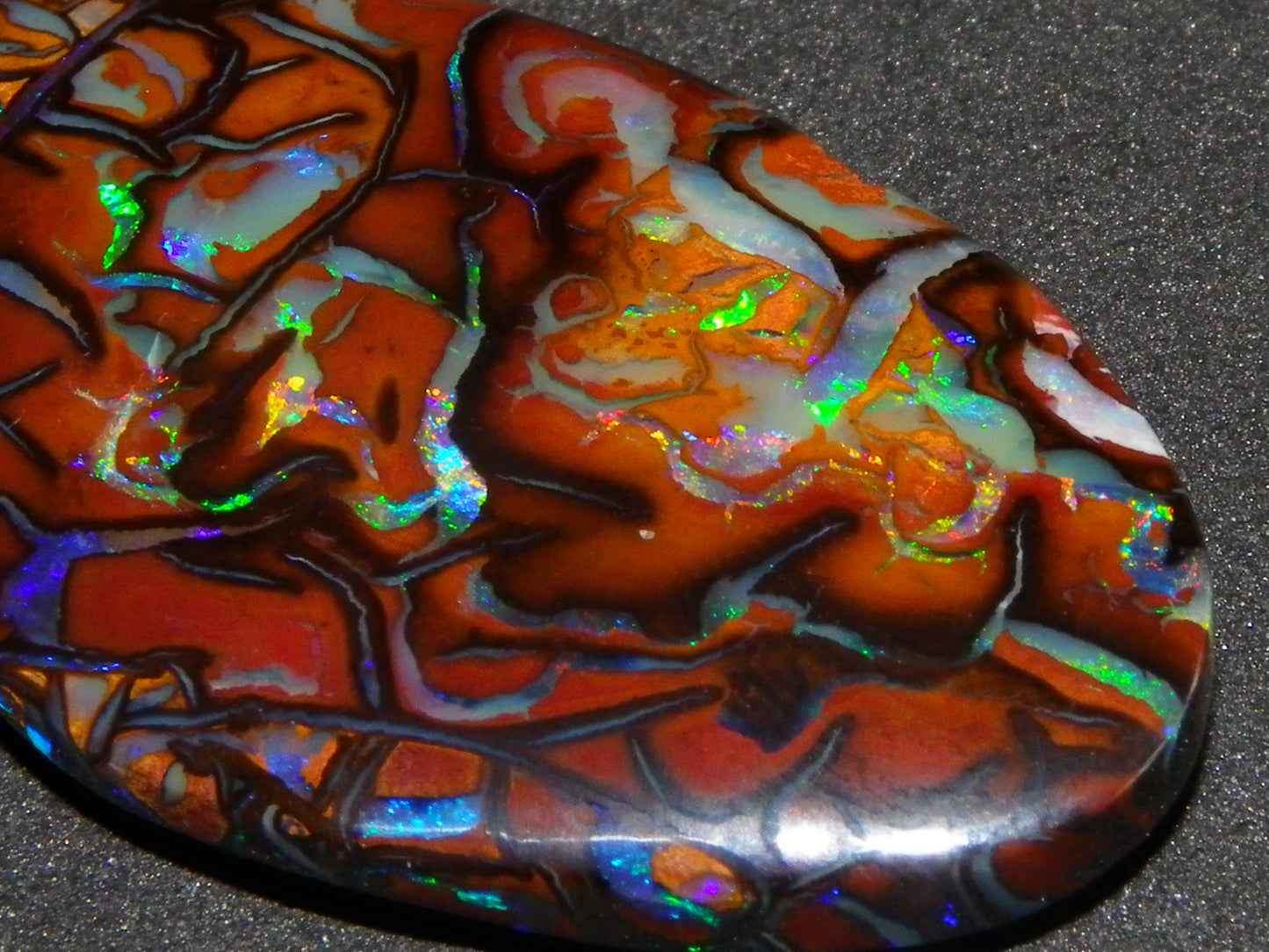 Quality Cut/Polished Koroit Opal Cab 33.78cts Double sided Pattern/Fires Queensland Australia
