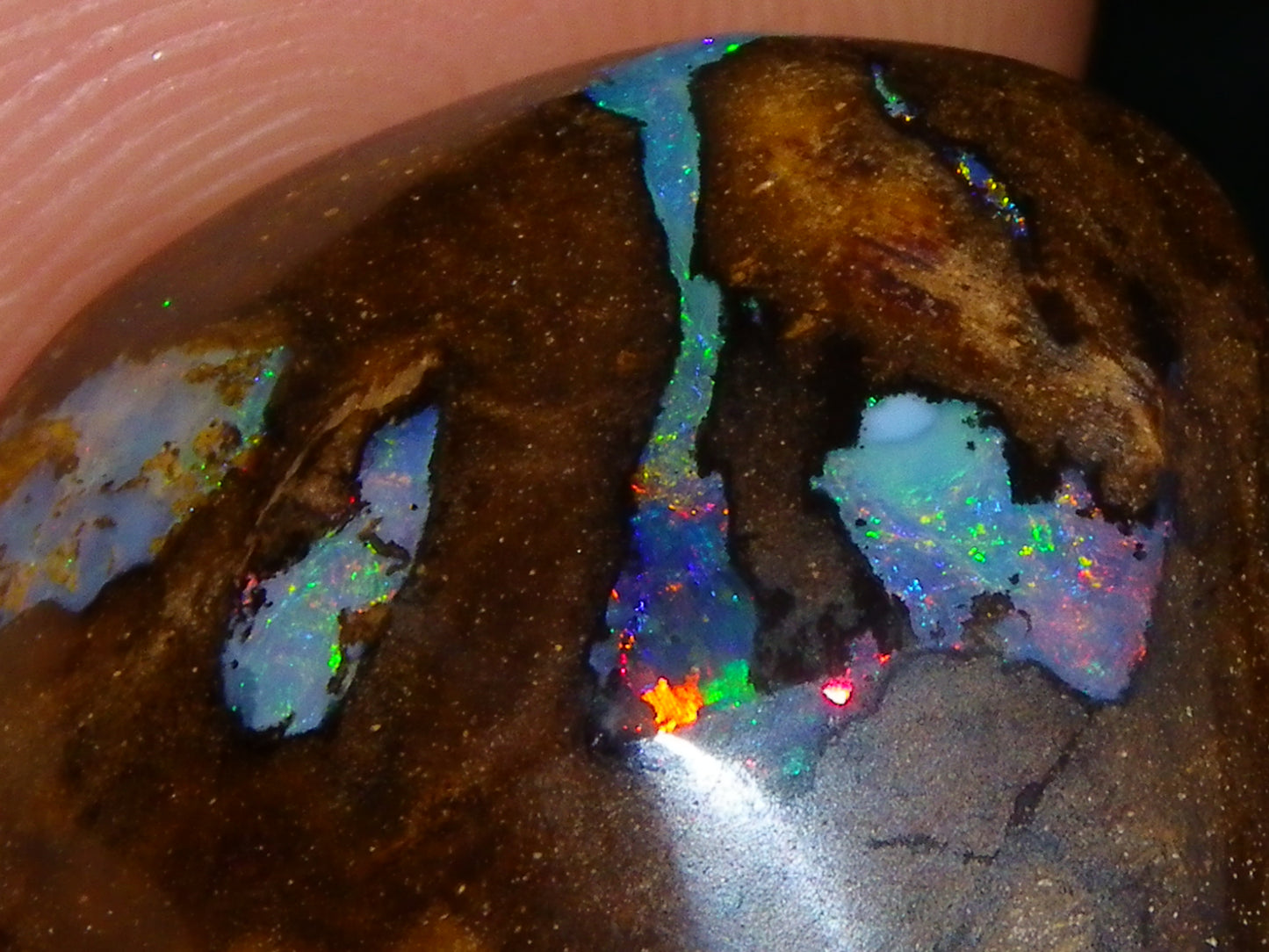 Nice Queensland Boulder Opal +925 Silver Bail 50.9cts Fires/Pattern/Unique Australia