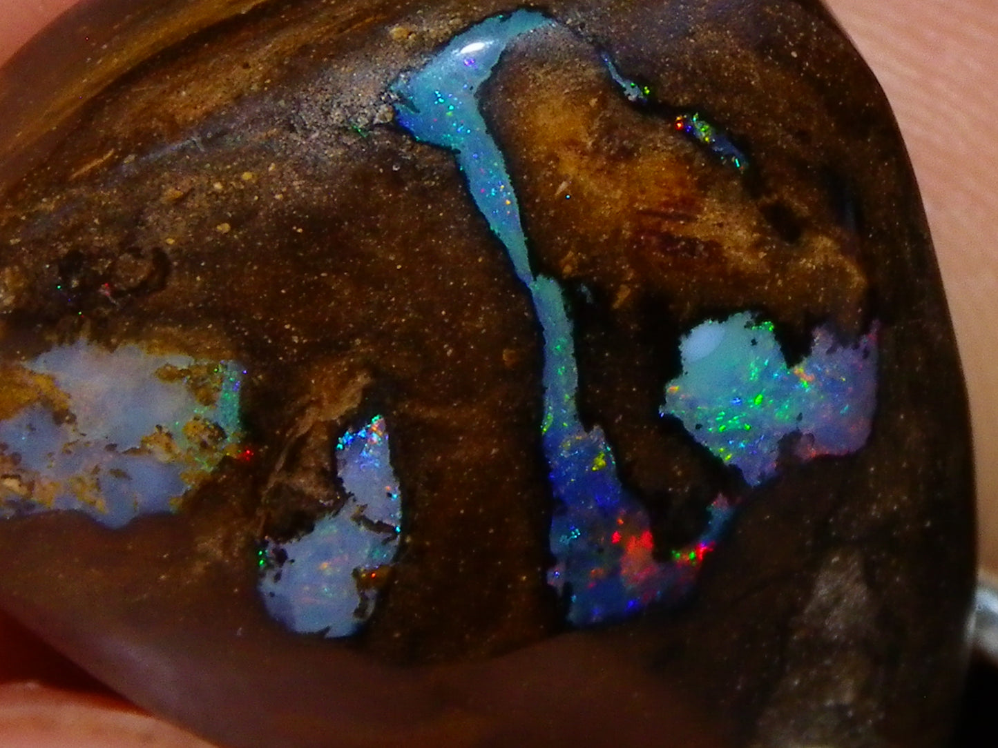 Nice Queensland Boulder Opal +925 Silver Bail 50.9cts Fires/Pattern/Unique Australia