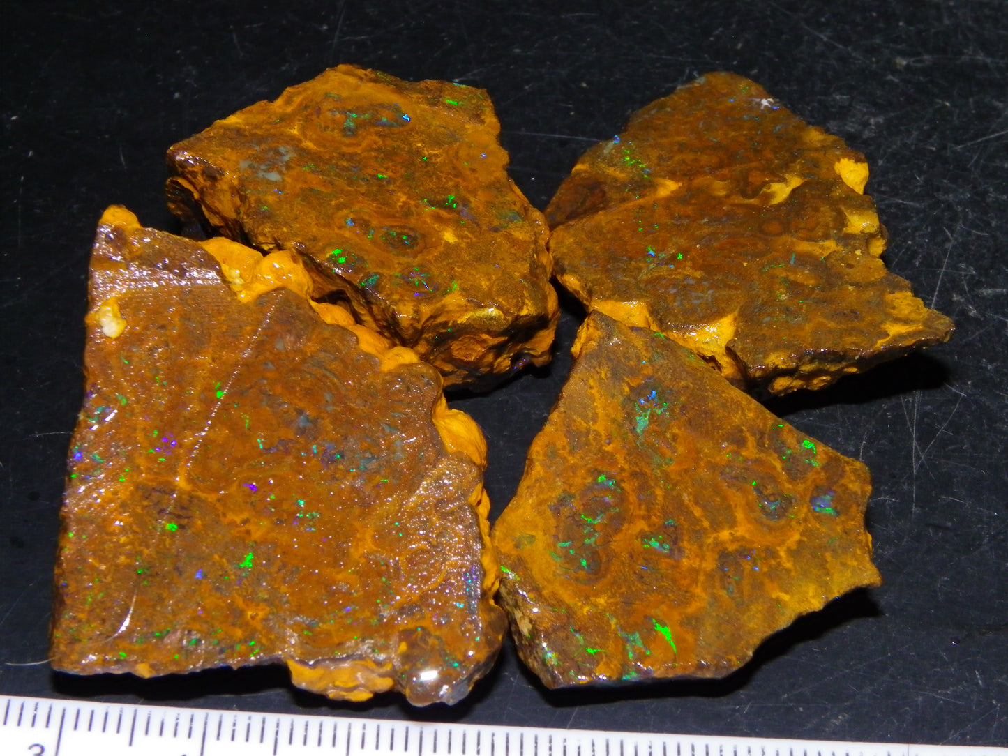 NIce Rough/Sliced Matrix Opal Parcel 282.5cts Opalton Qld Australia Green Fires