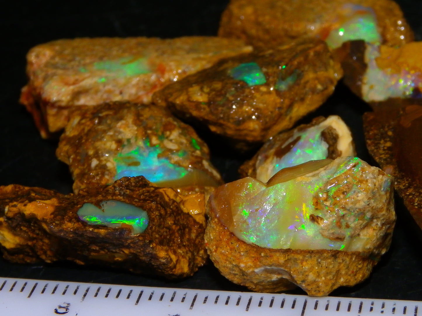 Nice Rough Opalton Nut/Pipe Opal Parcel/Specimens 129cts Green/Blue Fires/Crystal Qld Au
