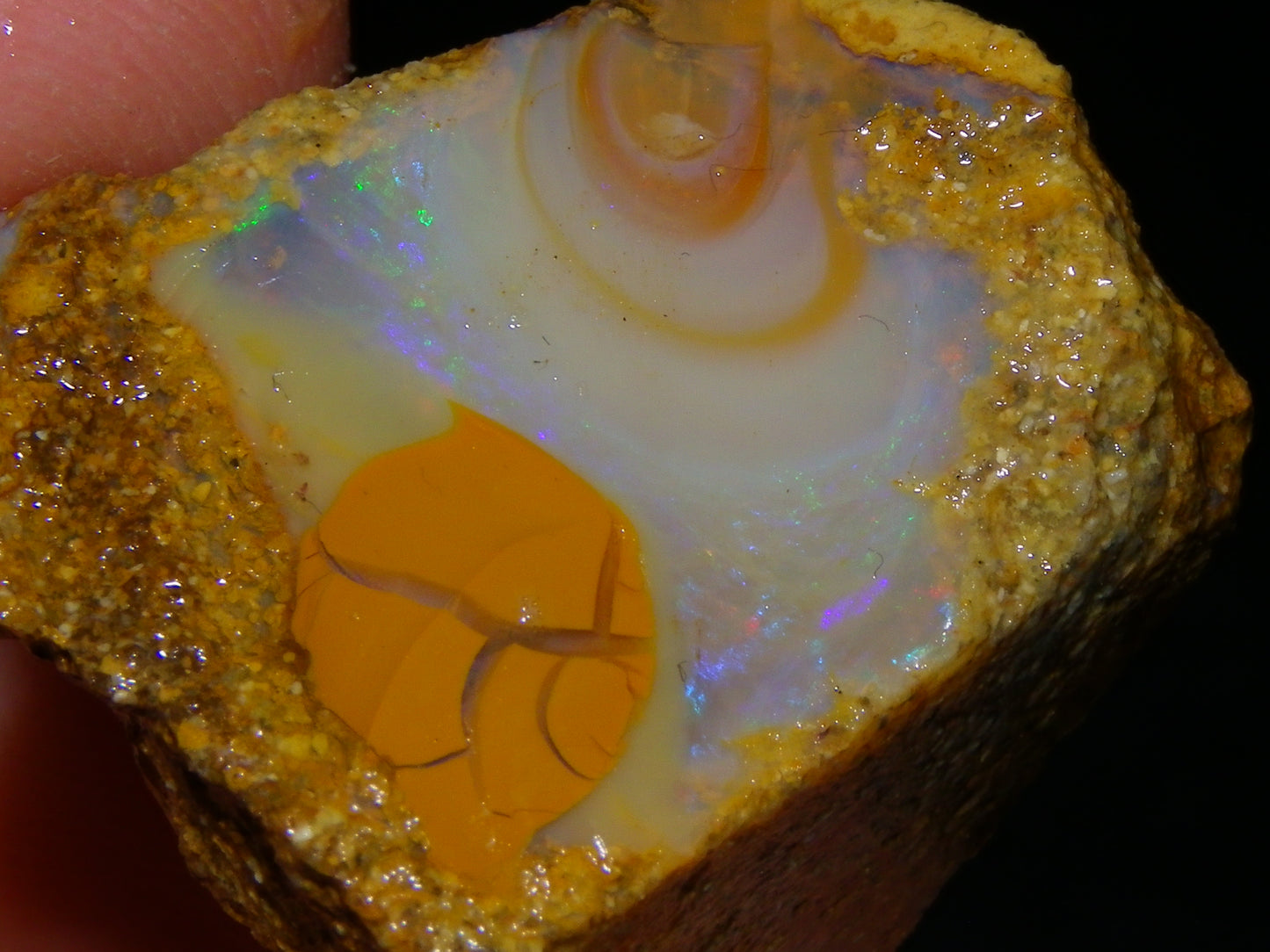 Nice Rough Sliced Opalton Fossil/Crystal/Boulder Opals 615cts Green/Blue Fires/Pattern