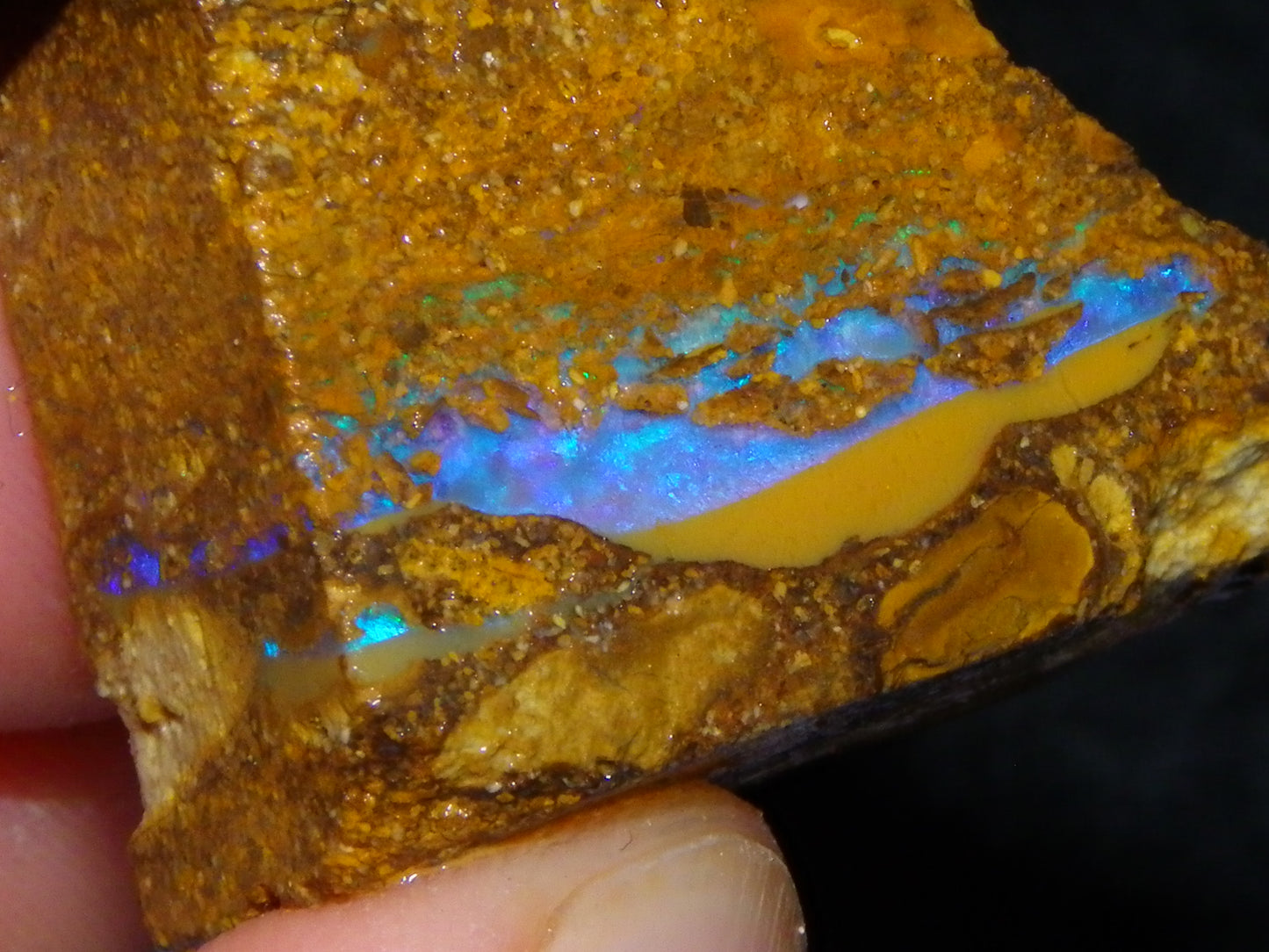 Nice Rough Sliced Opalton Fossil/Crystal/Boulder Opals 615cts Green/Blue Fires/Pattern