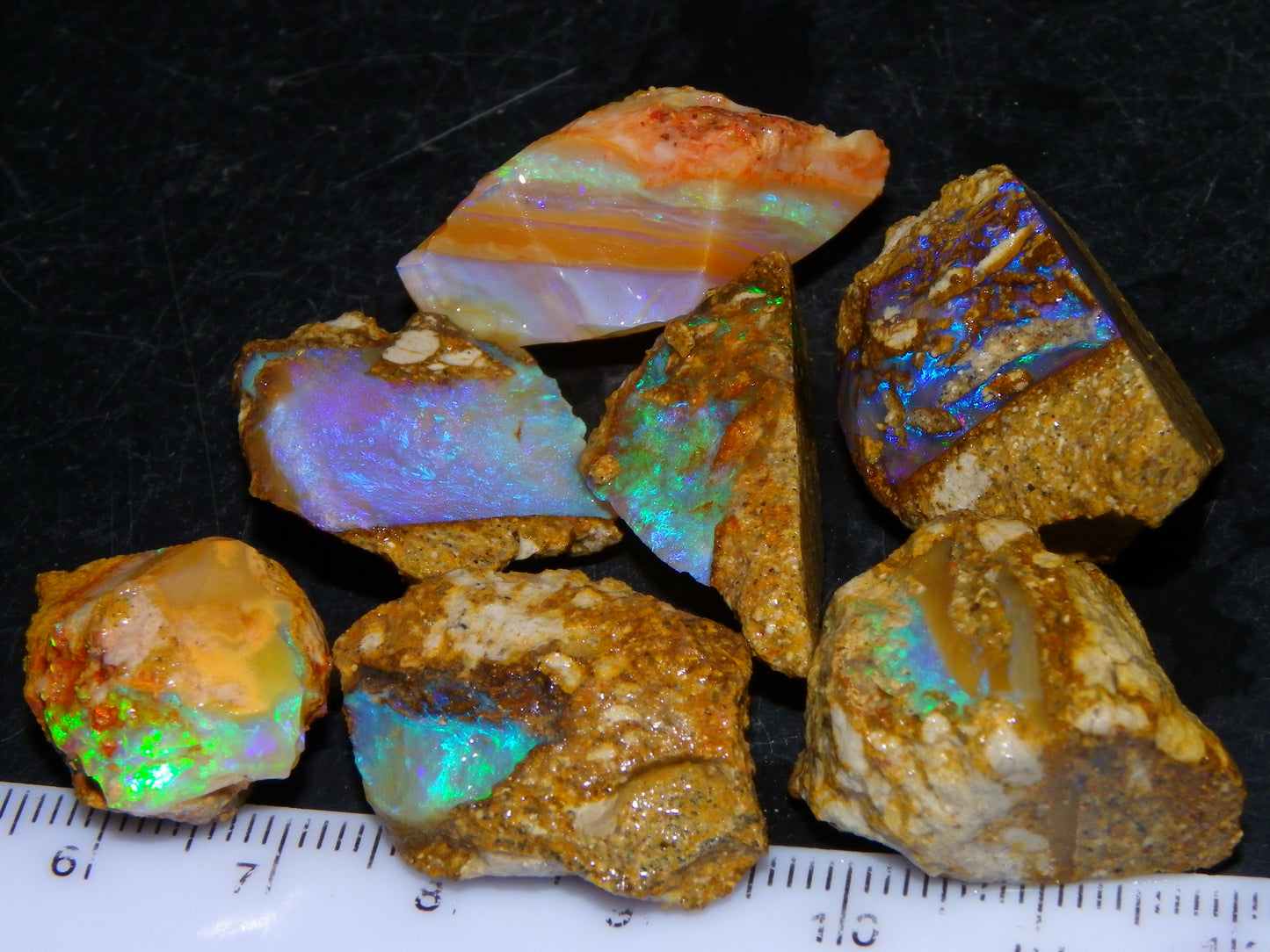 Nice Rough Pipe/Crystal Opal Parcel 163.5cts Blue/Green/Purple Fires Australia