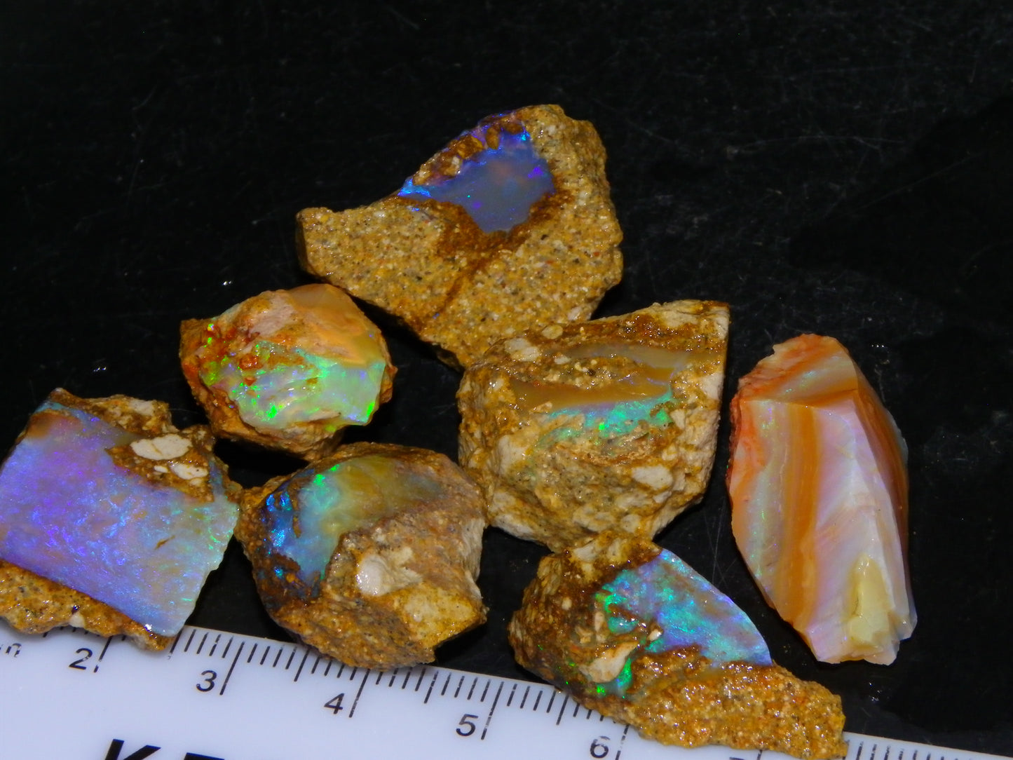 Nice Rough Pipe/Crystal Opal Parcel 163.5cts Blue/Green/Purple Fires Australia