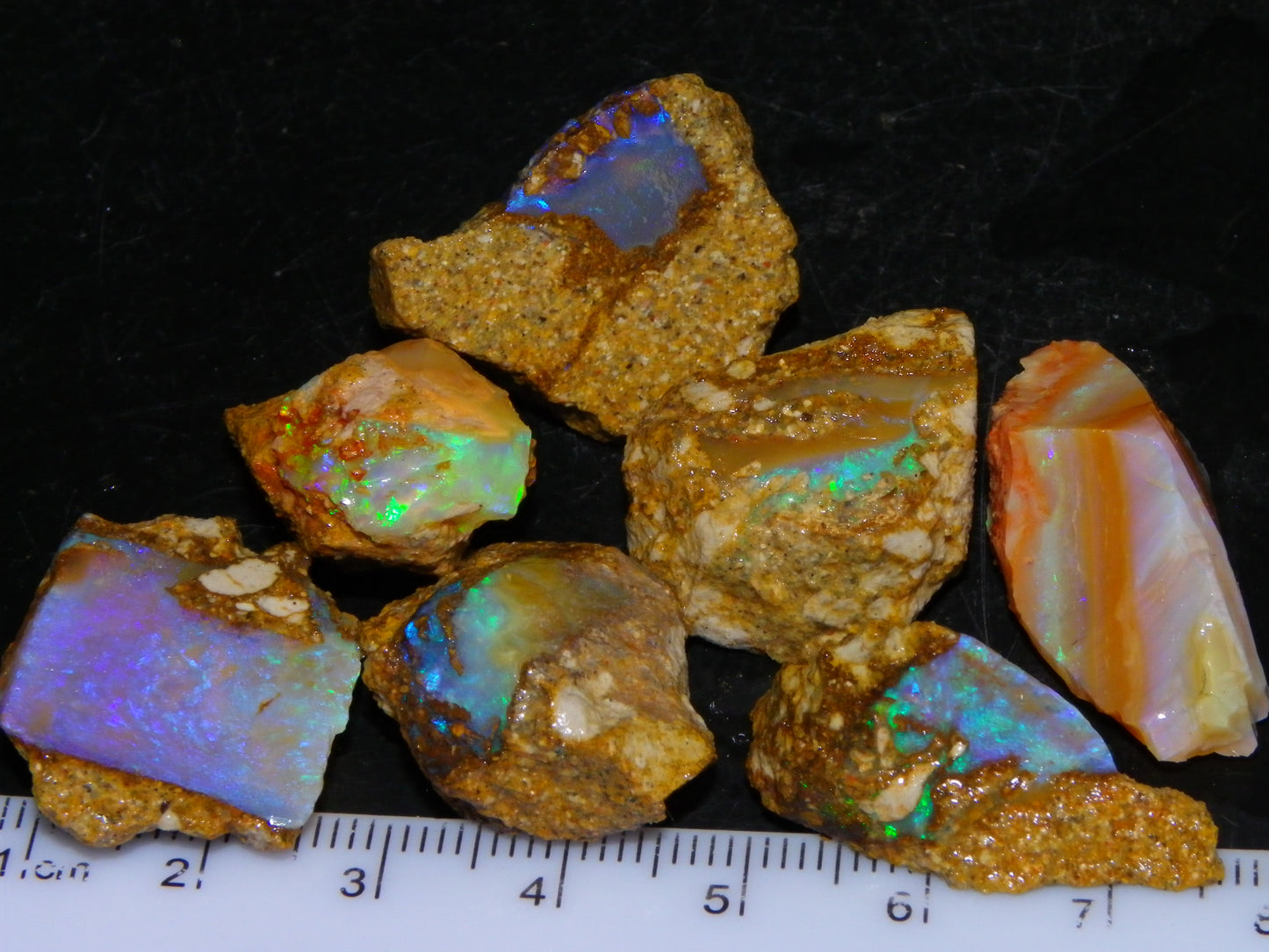 Nice Rough Pipe/Crystal Opal Parcel 163.5cts Blue/Green/Purple Fires Australia