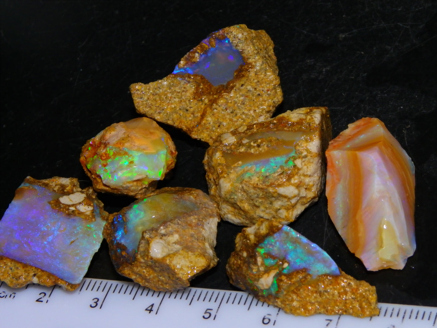 Nice Rough Pipe/Crystal Opal Parcel 163.5cts Blue/Green/Purple Fires Australia