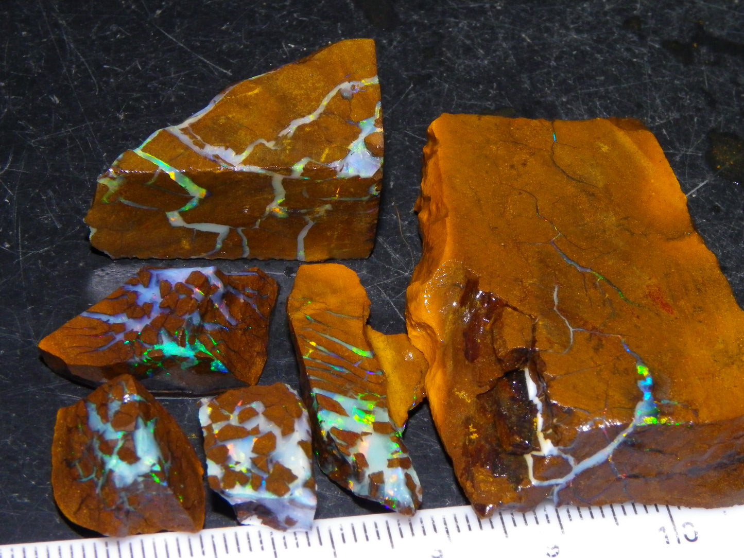 Nice Rough/Sliced Matrix Opal Parcel 229cts Opalton/Queensland Australia Veins