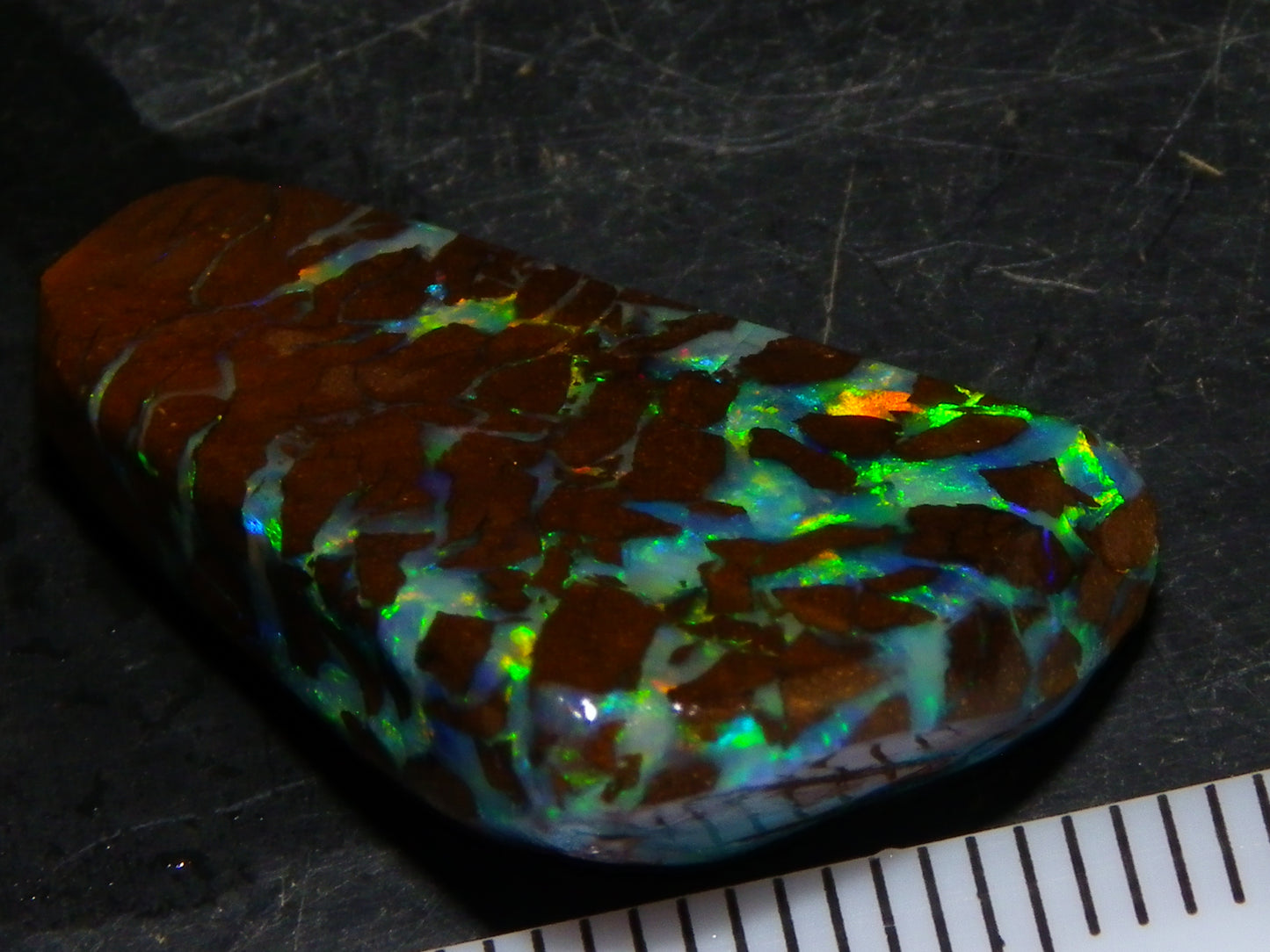 Nice Quality Gem Matrix Opal Rub/Preform 19.66cts Fires/Crystal/Ironstones Queensland