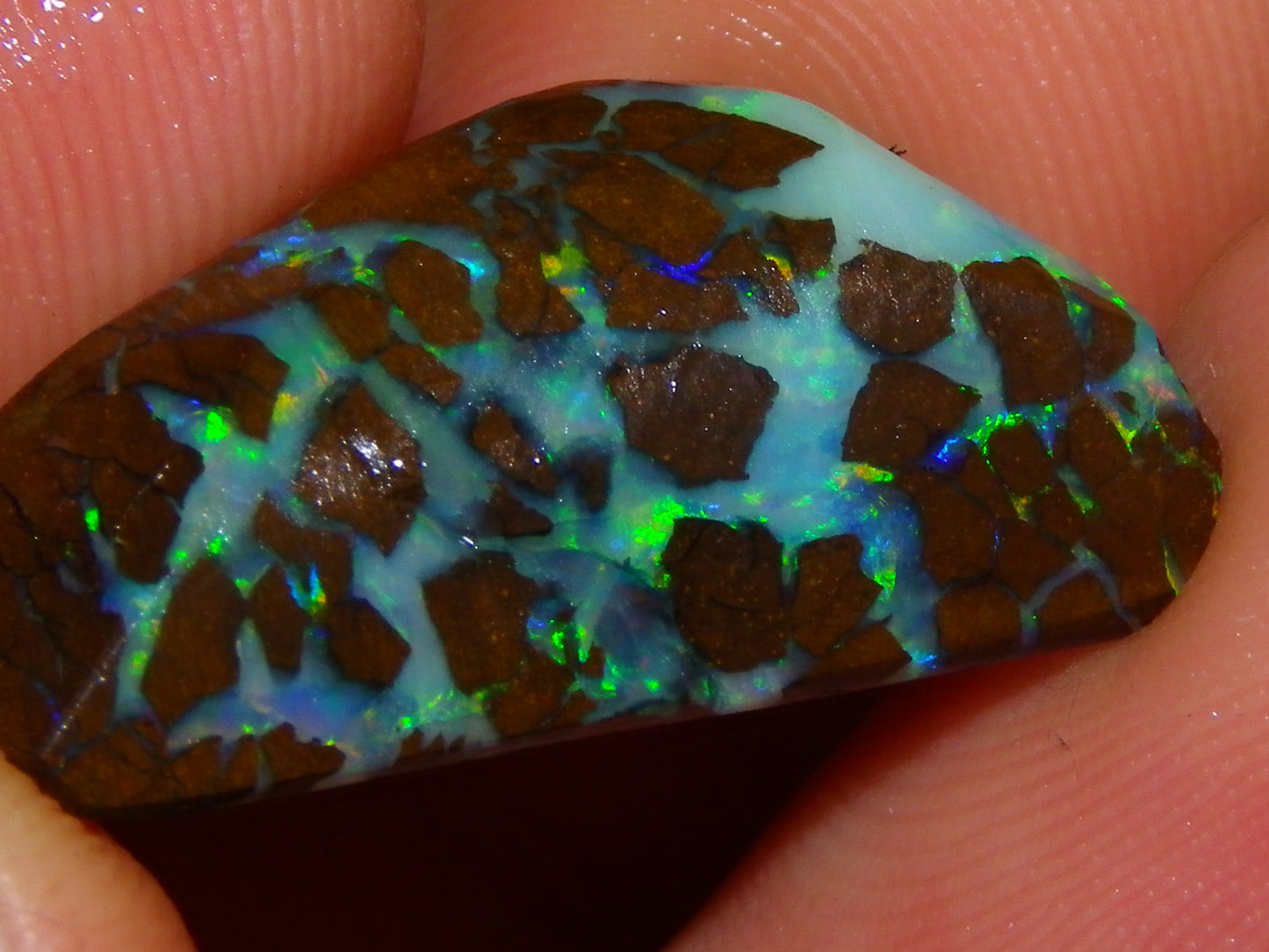 Nice Quality Gem Matrix Opal Rub/Preform 19.66cts Fires/Crystal/Ironstones Queensland