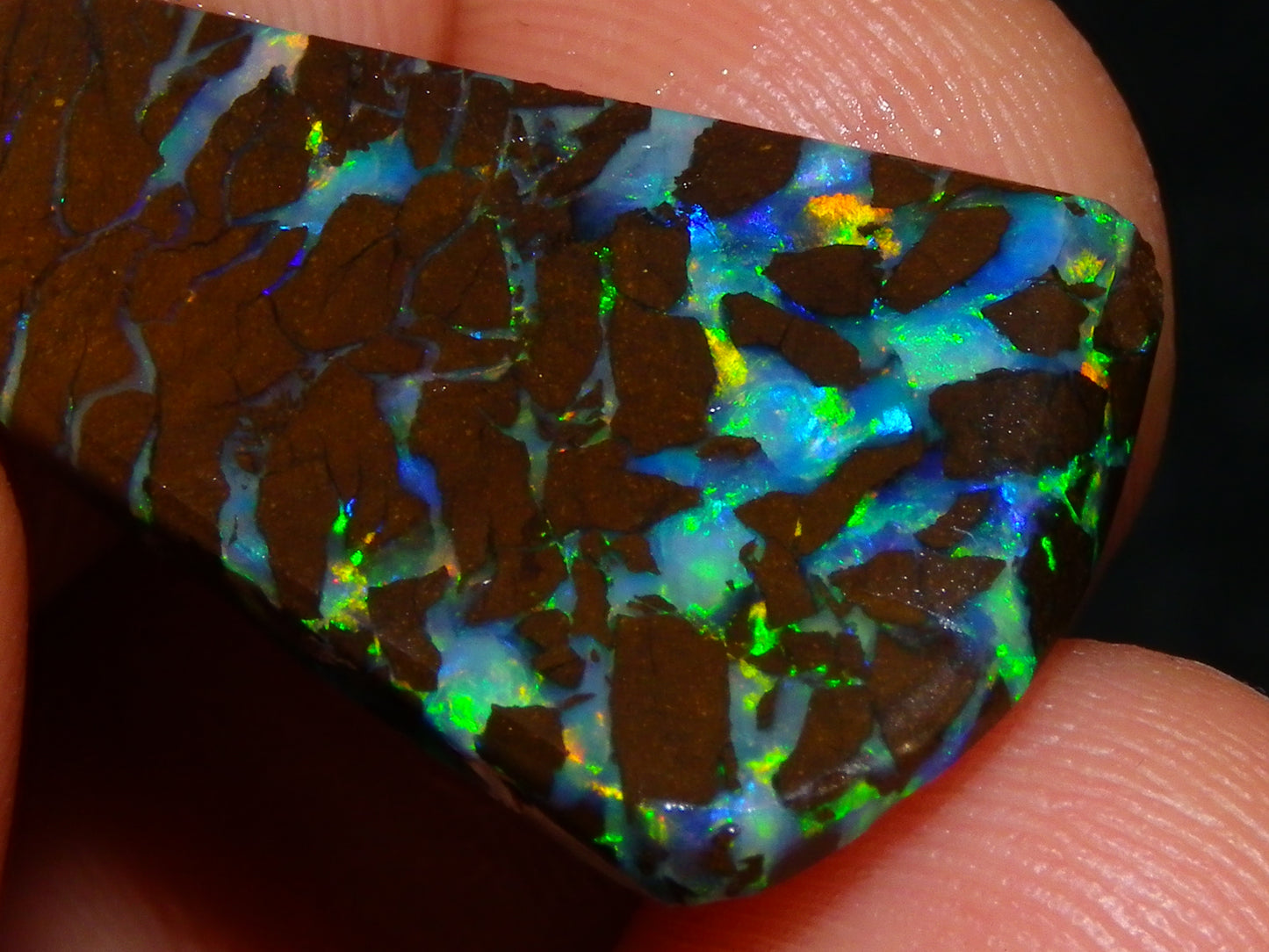 Nice Quality Gem Matrix Opal Rub/Preform 19.66cts Fires/Crystal/Ironstones Queensland