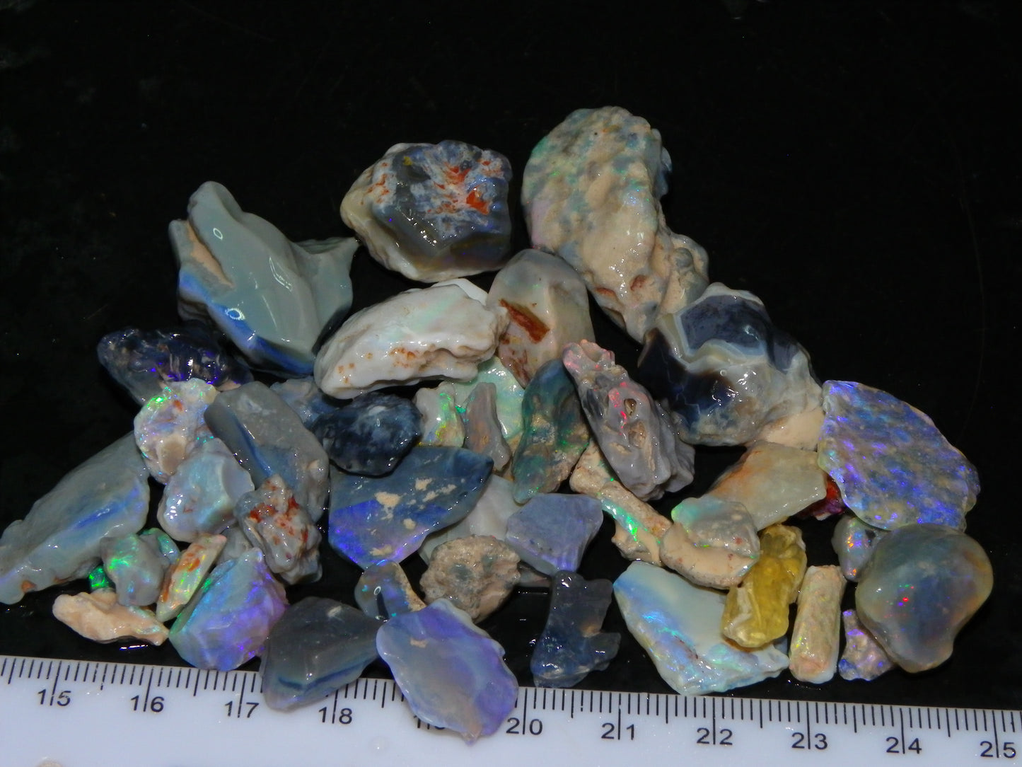 Nice Mixed Base Lightning Ridge Opal Parcel 344cts Rough Fossil/Seam/Nobby Australia (P7)