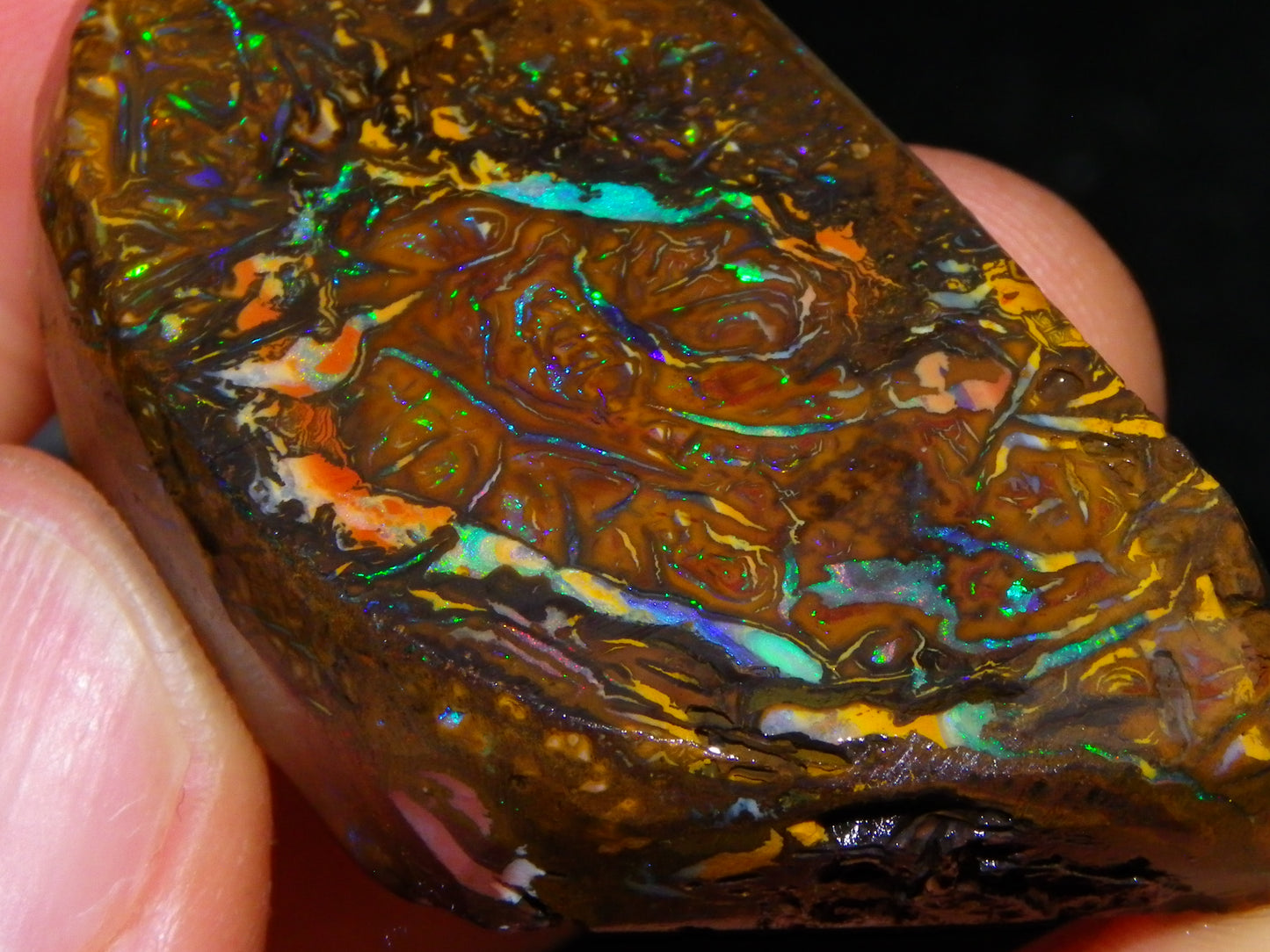 Nice Quality Rough Koroit Opal Preform 191cts Blue/Green Fires/Nut/Pattern Qld Australia