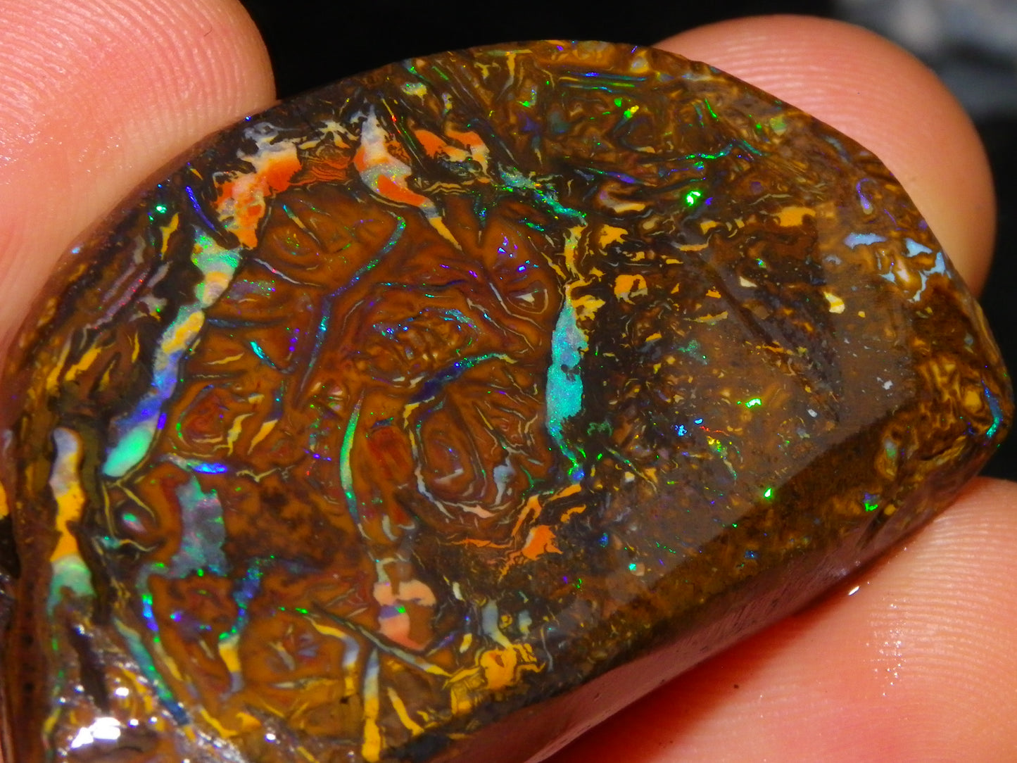 Nice Quality Rough Koroit Opal Preform 191cts Blue/Green Fires/Nut/Pattern Qld Australia