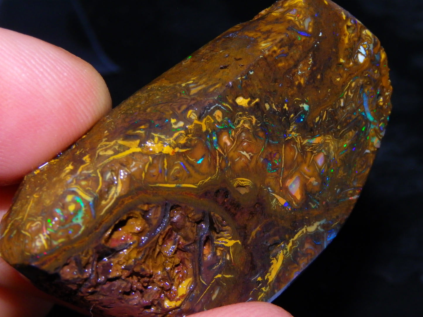 Nice Quality Rough Koroit Opal Preform 191cts Blue/Green Fires/Nut/Pattern Qld Australia