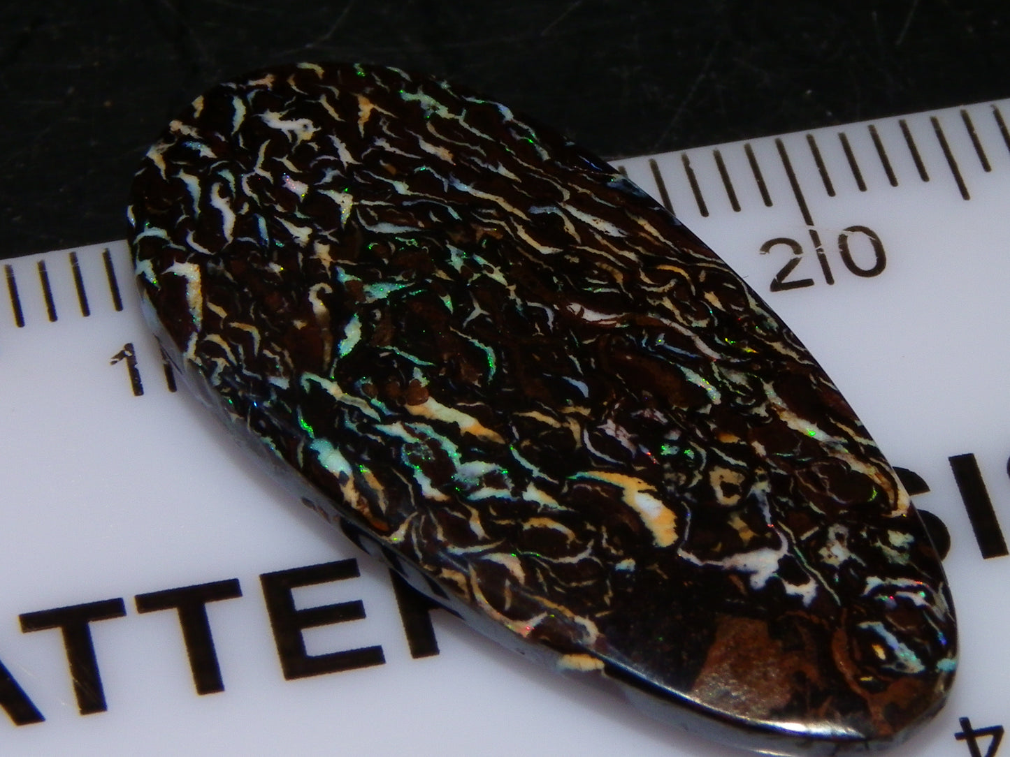 Nice Cut/Polished Koroit Opal Cab 14.8cts Patterns/Fires ironstones Queensland Au