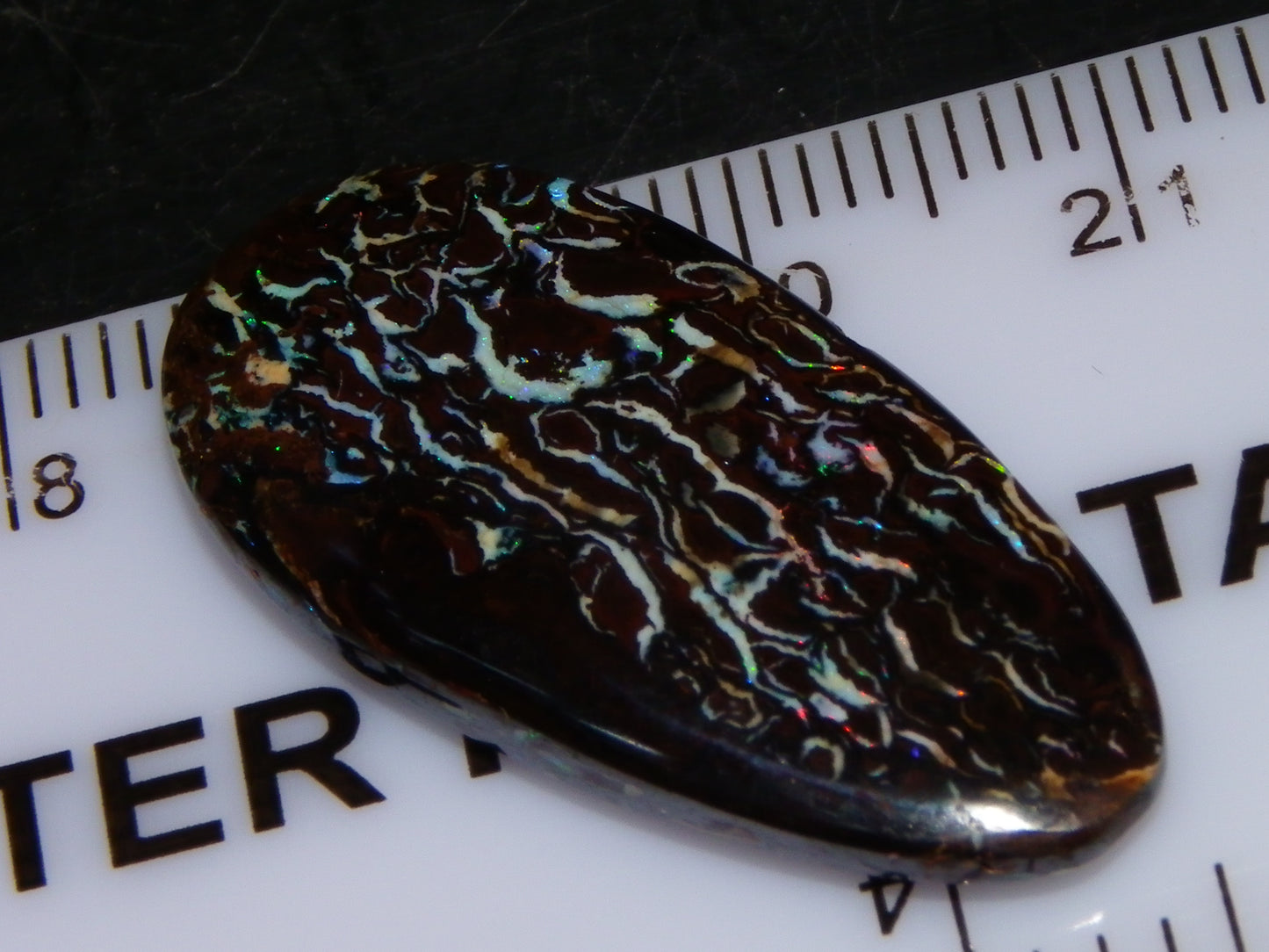 Nice Cut/Polished Koroit Opal Cab 14.8cts Patterns/Fires ironstones Queensland Au